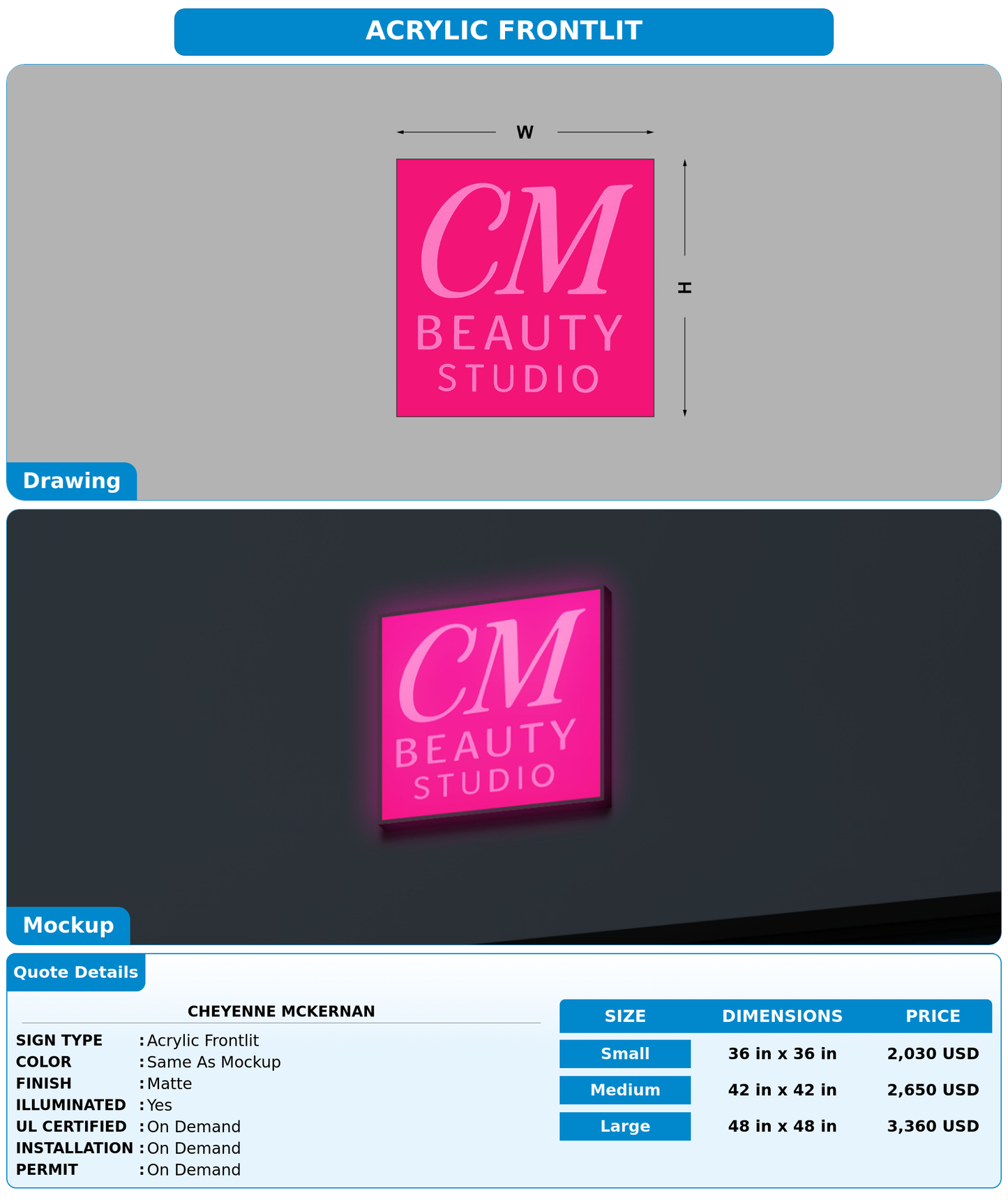 CUSTOM MOCKUP SIGN FOR Cheyenne Mckernan