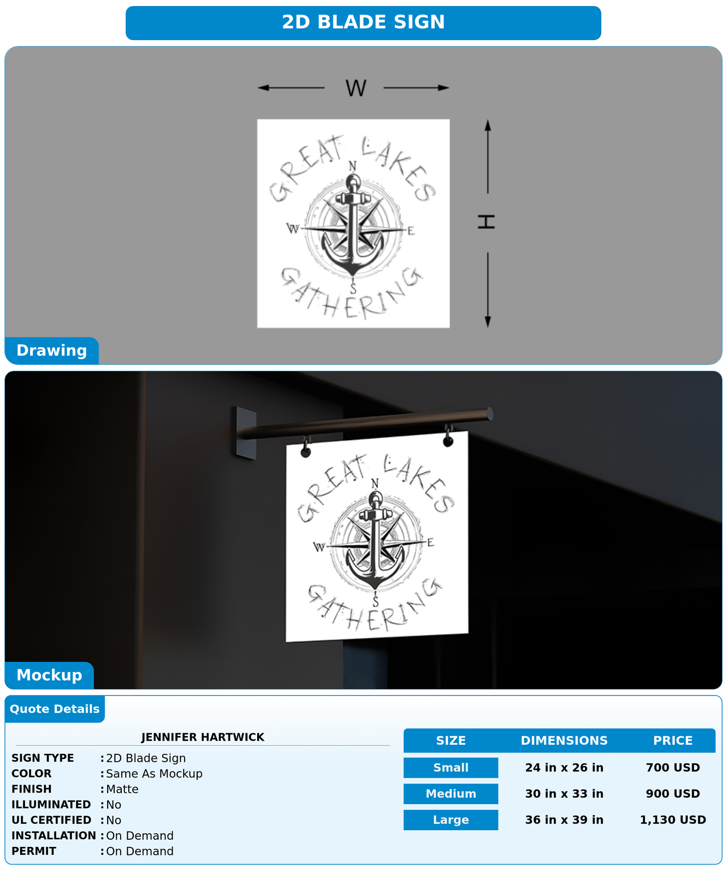 CUSTOM MOCKUP SIGN FOR Jennifer Hartwick