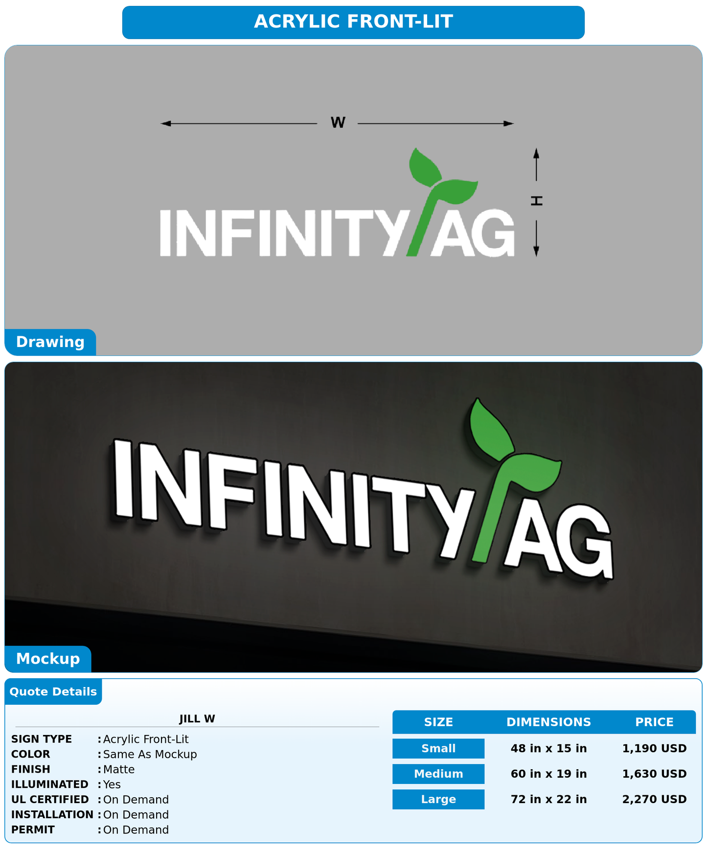 CUSTOM MOCKUP SIGN FOR Jill W