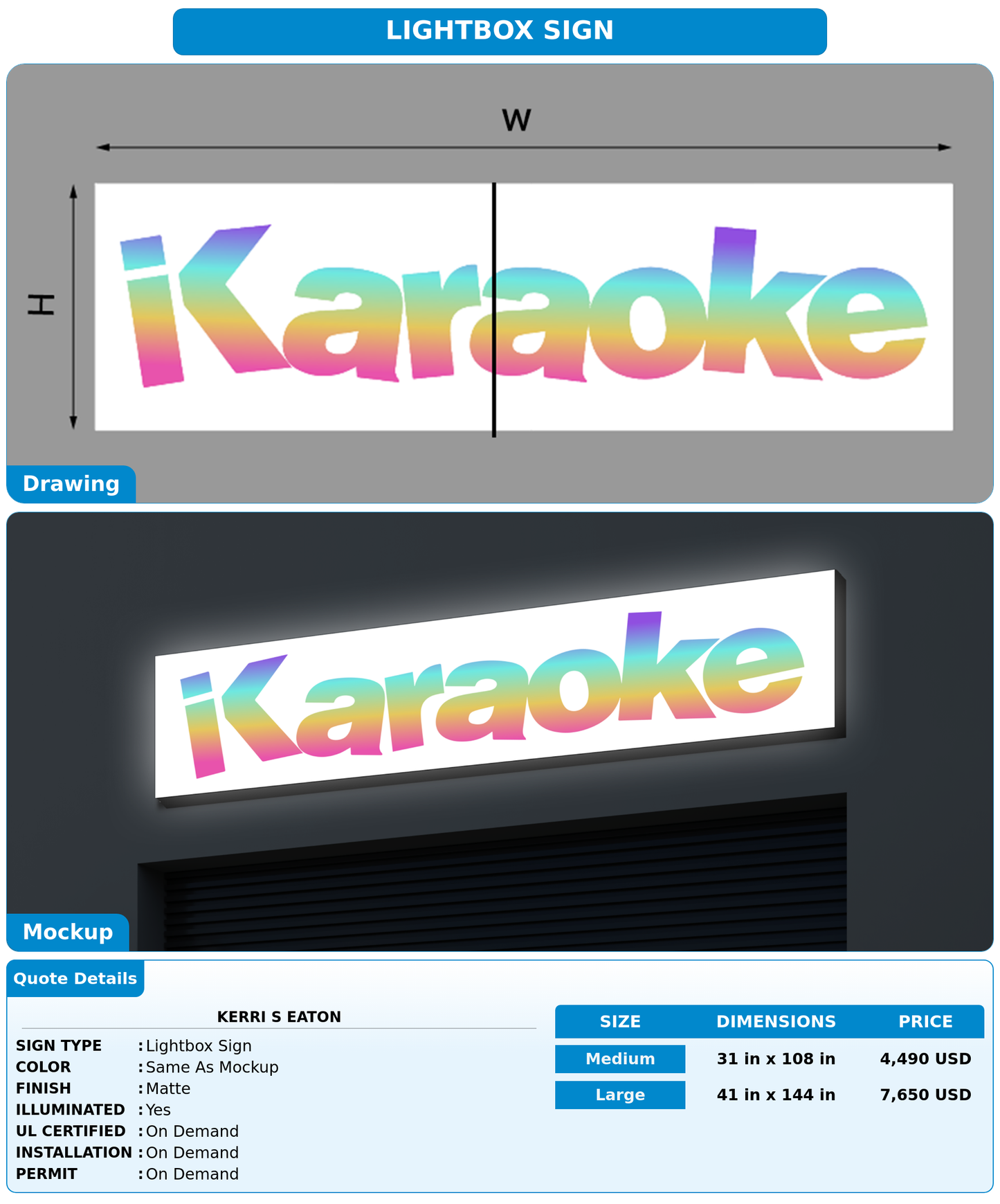 CUSTOM MOCKUP SIGN FOR Kerri S Eaton