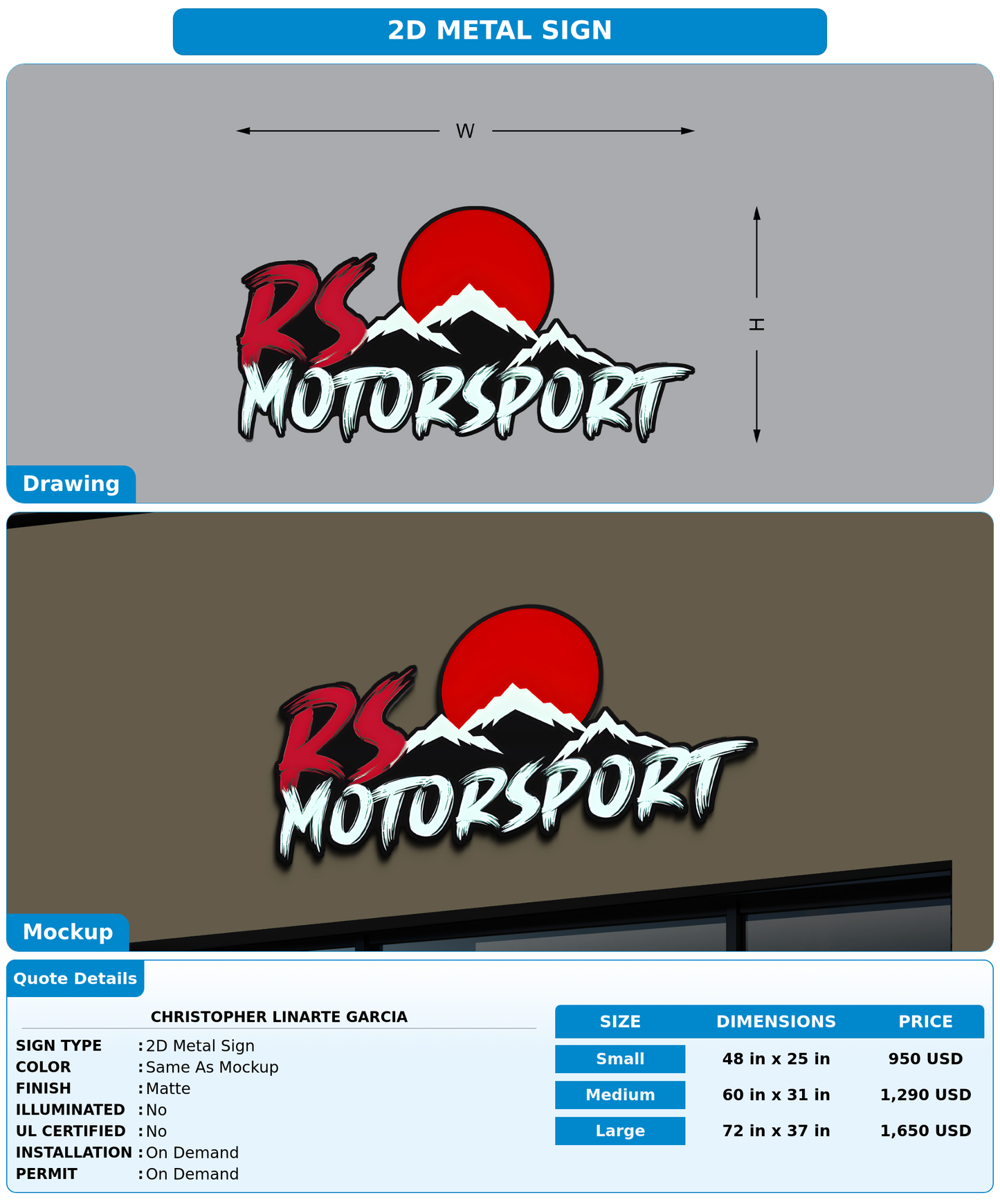 CUSTOM MOCKUP SIGN FOR Christopher Linarte Garcia