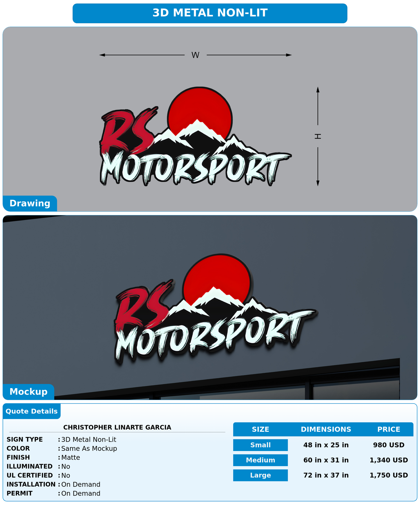 CUSTOM MOCKUP SIGN FOR Christopher Linarte Garcia