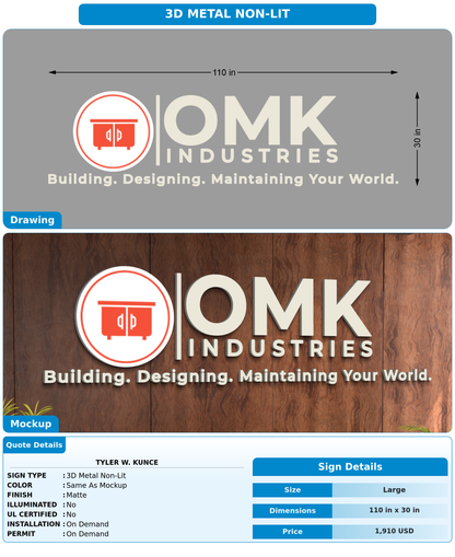CUSTOM MOCKUP SIGN FOR Tyler W. Kunce