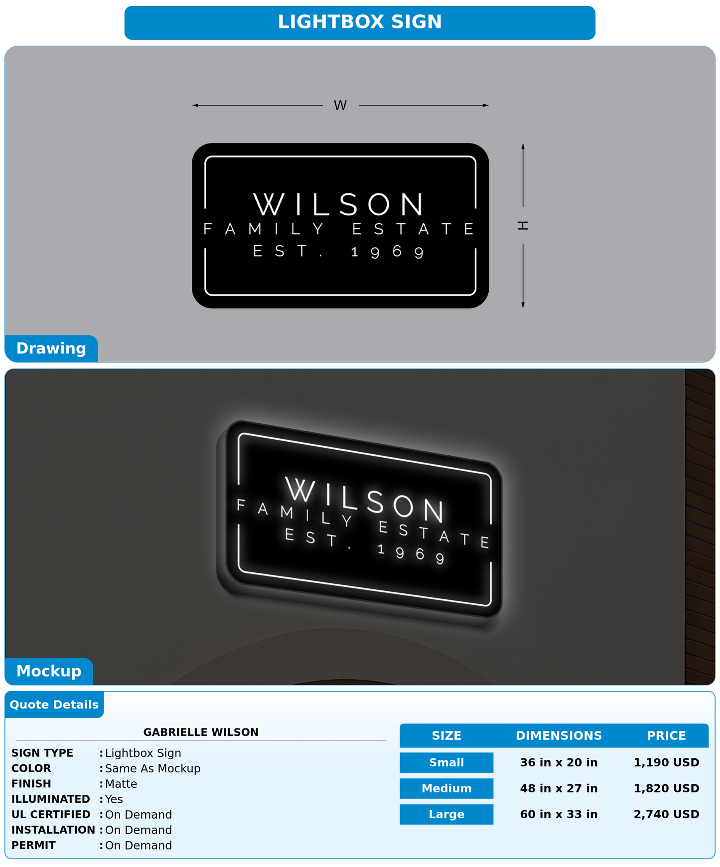 CUSTOM MOCKUP SIGN FOR Gabrielle wilson