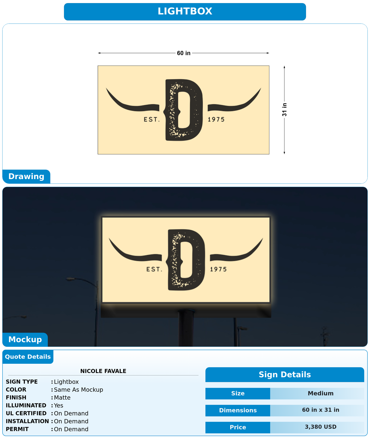 CUSTOM MOCKUP SIGN FOR Nicole Favale