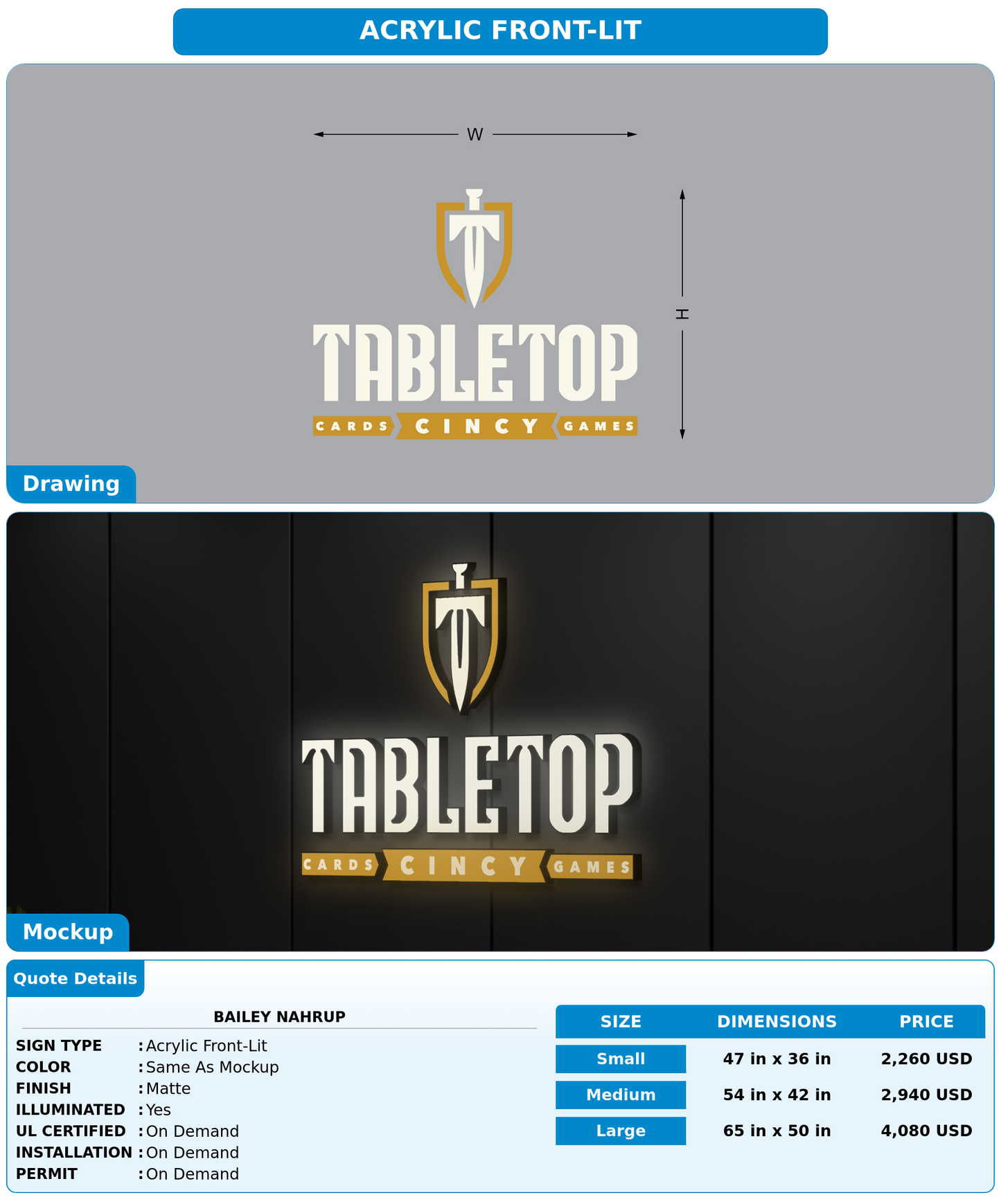 CUSTOM MOCKUP SIGN FOR bailey nahrup