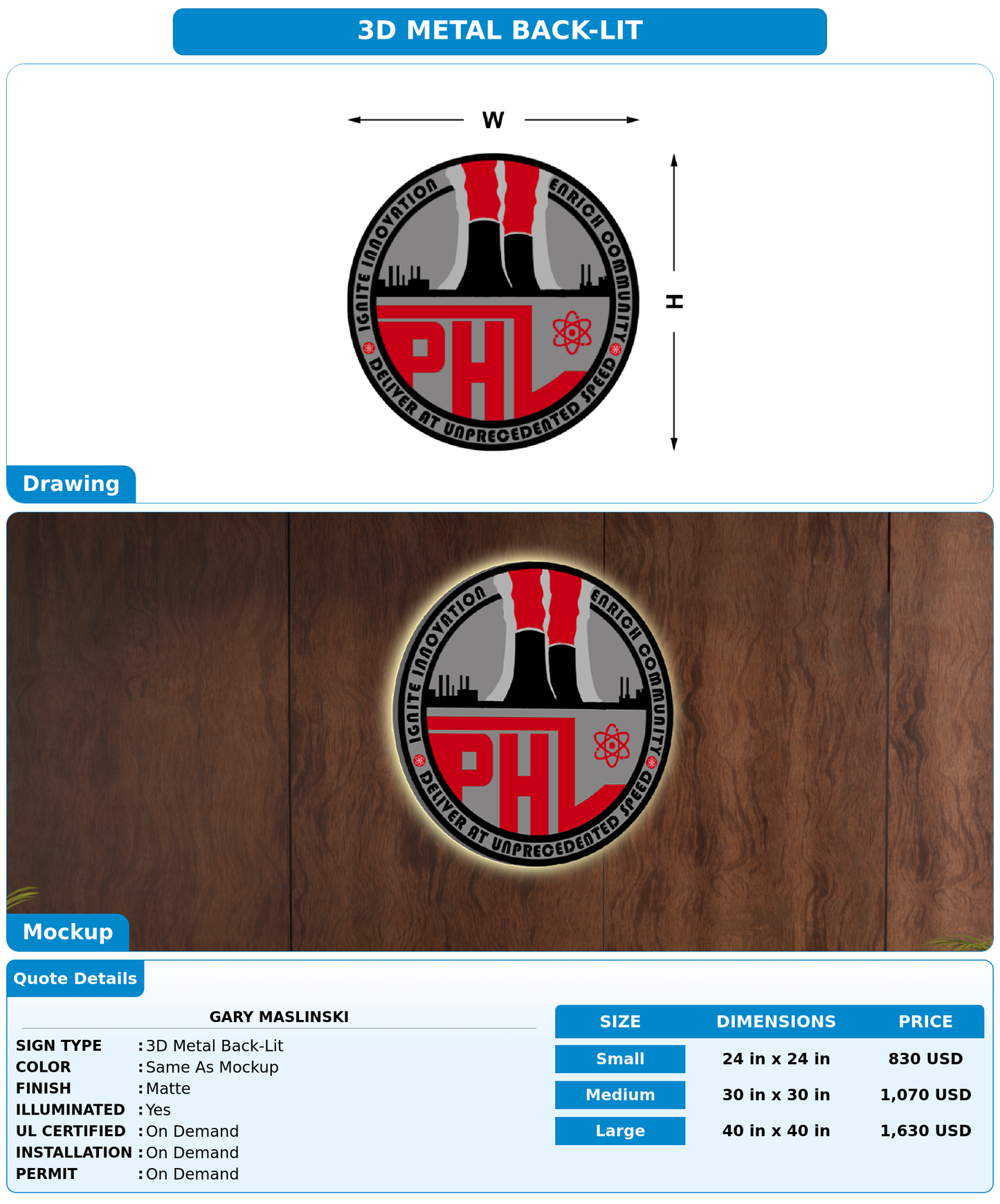 CUSTOM MOCKUP SIGN FOR gary maslinski