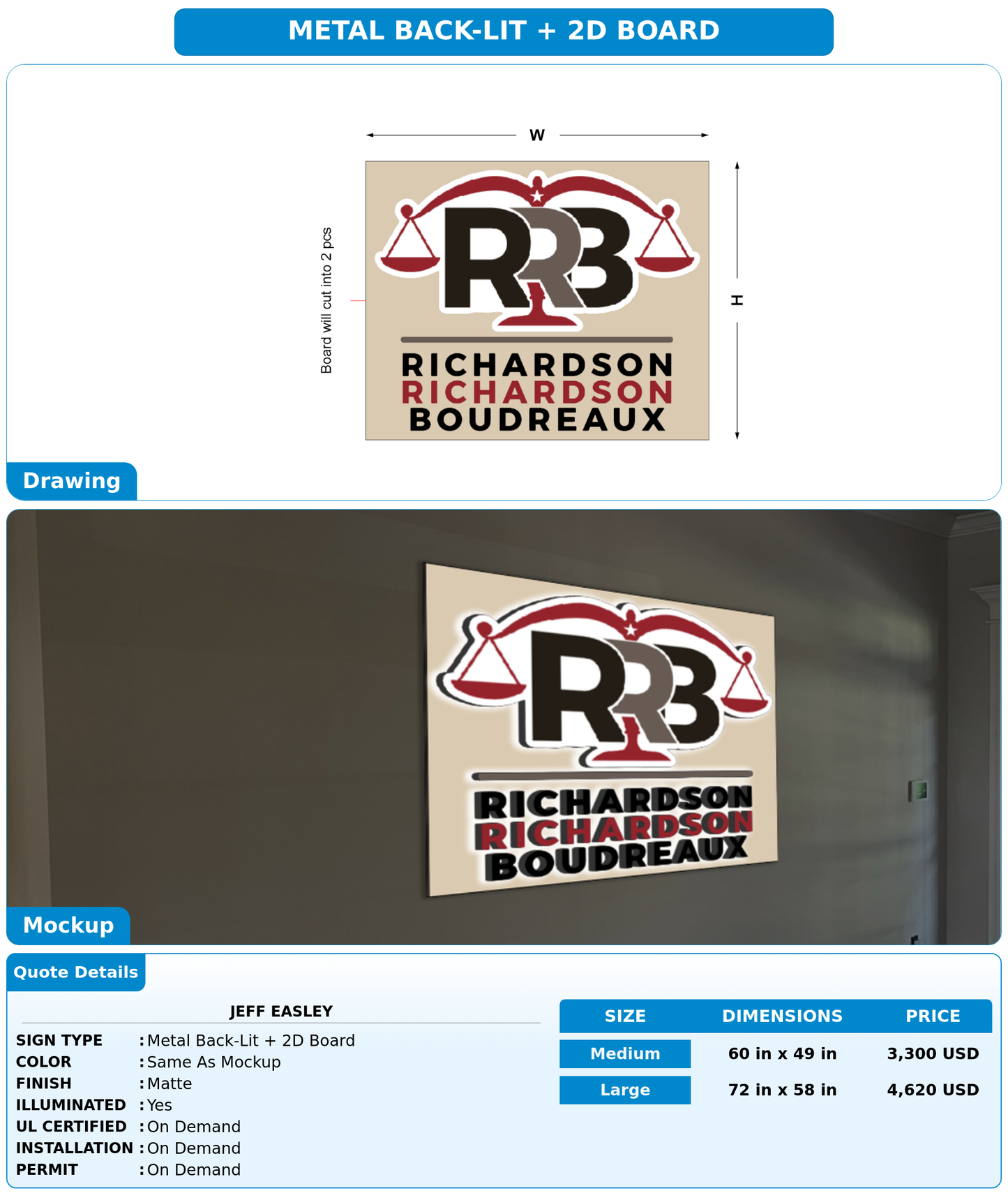 CUSTOM MOCKUP SIGN FOR Jeff Easley
