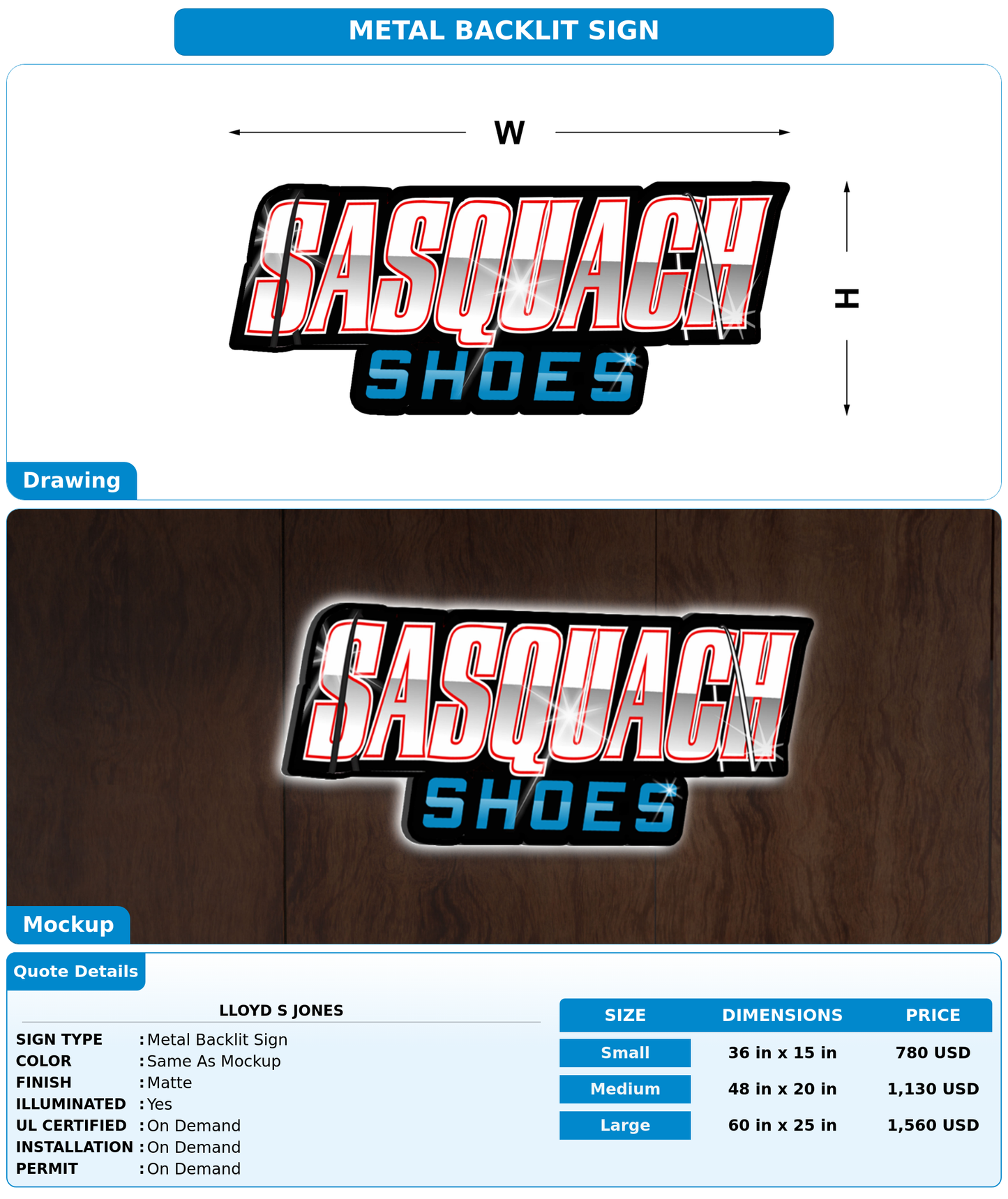 CUSTOM MOCKUP SIGN FOR Lloyd S Jones
