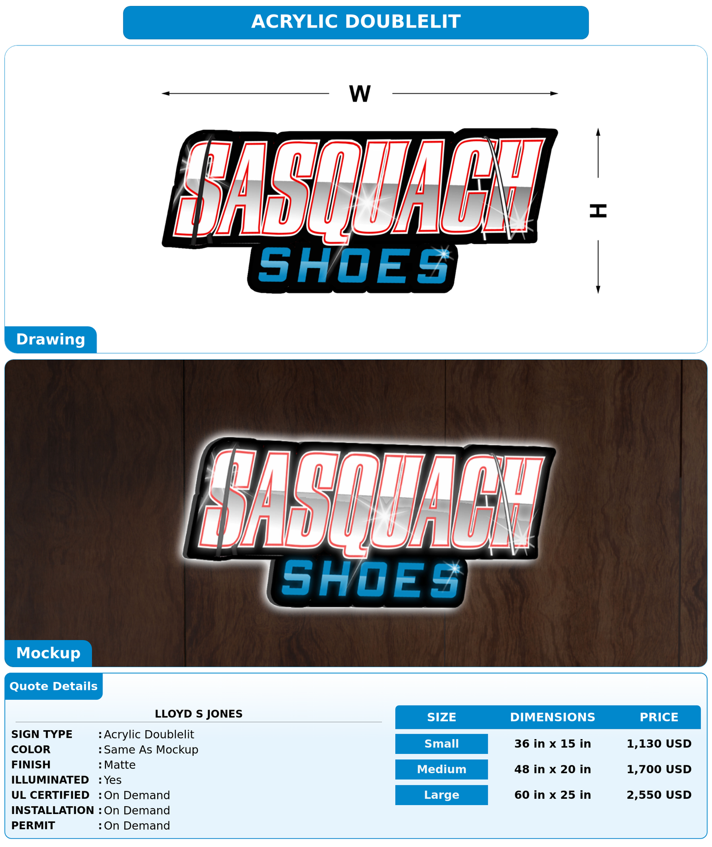CUSTOM MOCKUP SIGN FOR Lloyd S Jones
