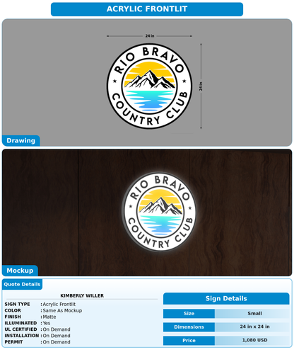 CUSTOM MOCKUP SIGN FOR Kimberly Willer