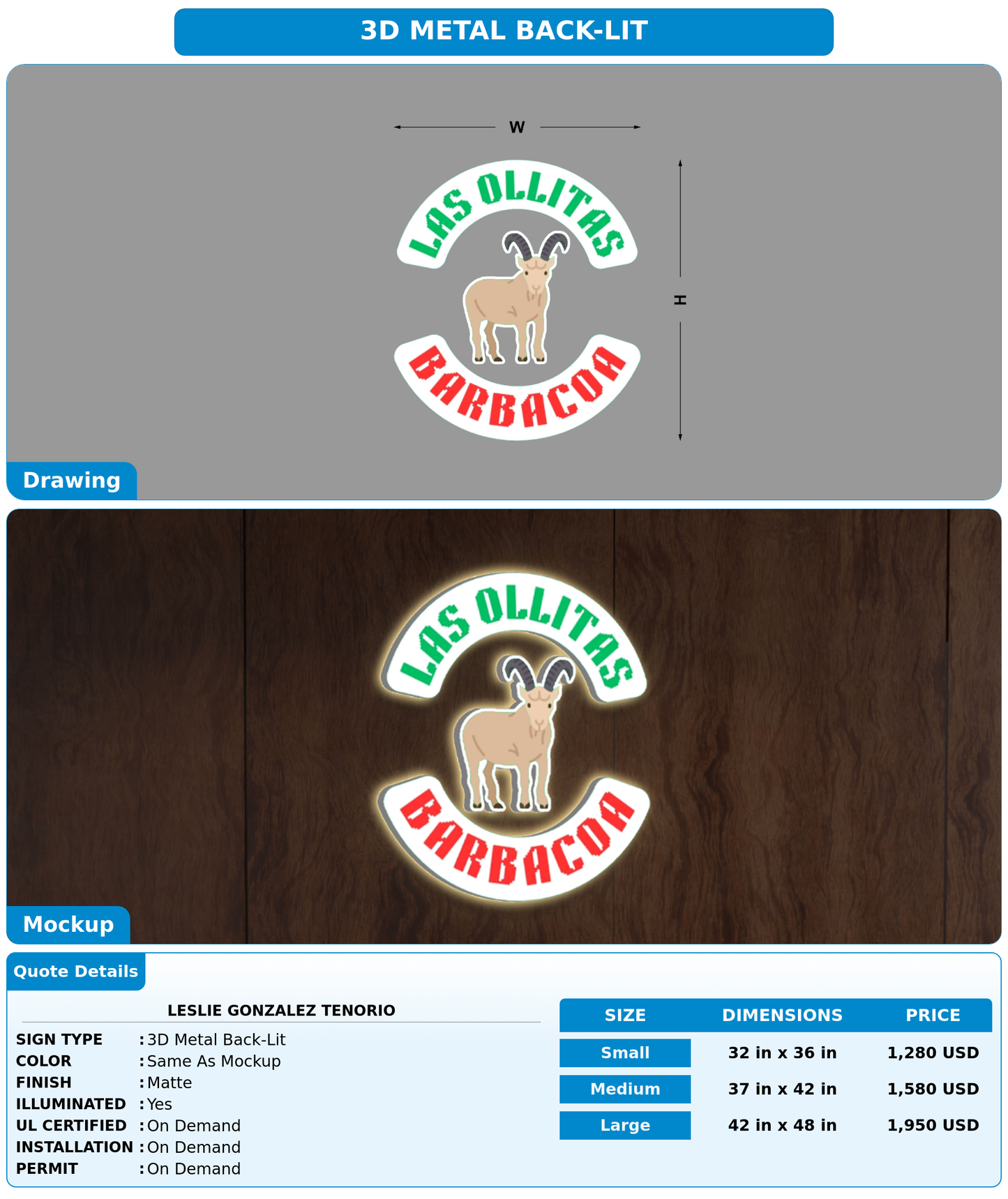 CUSTOM MOCKUP SIGN FOR Leslie Gonzalez Tenorio