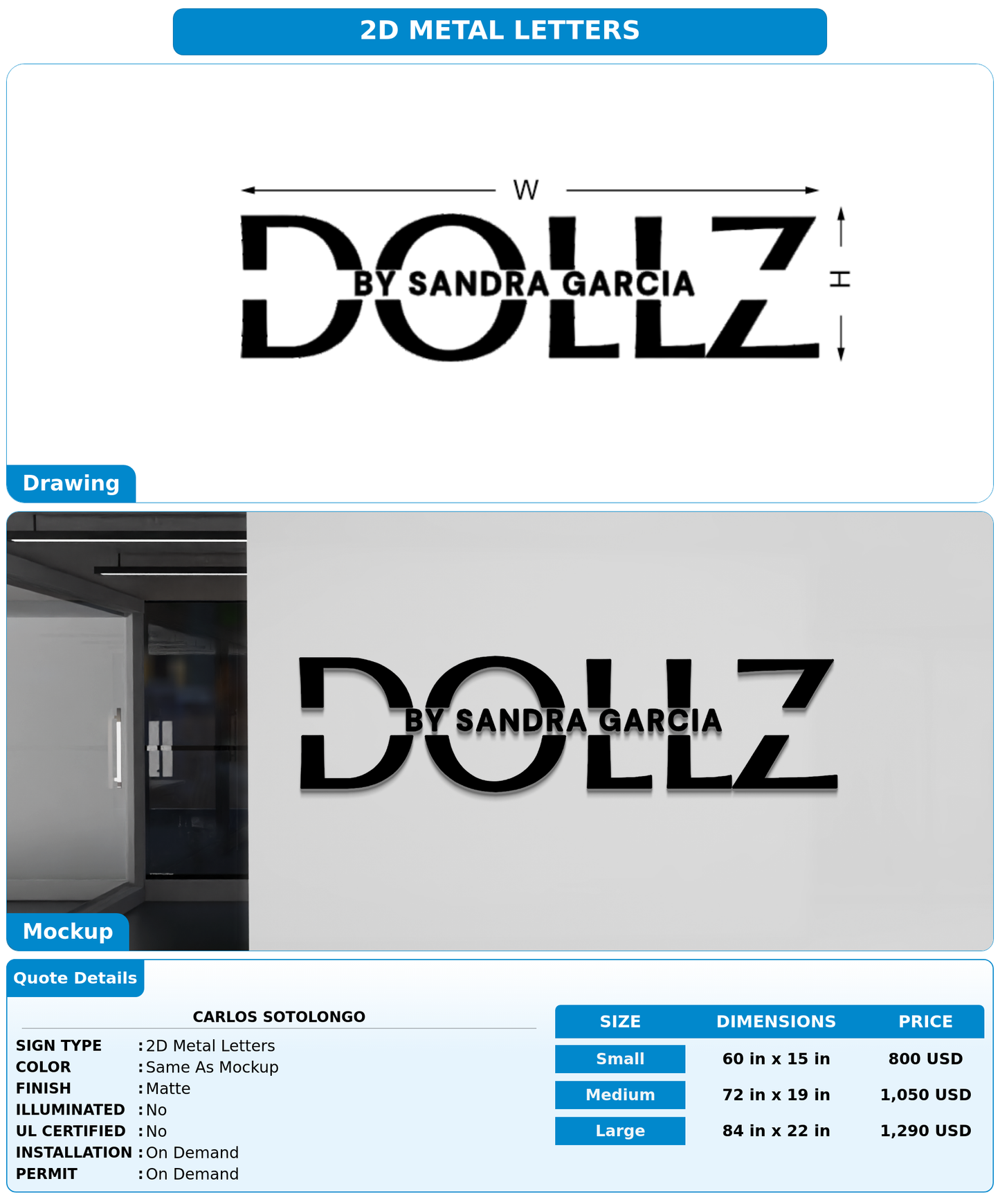 CUSTOM MOCKUP SIGN FOR Carlos Sotolongo