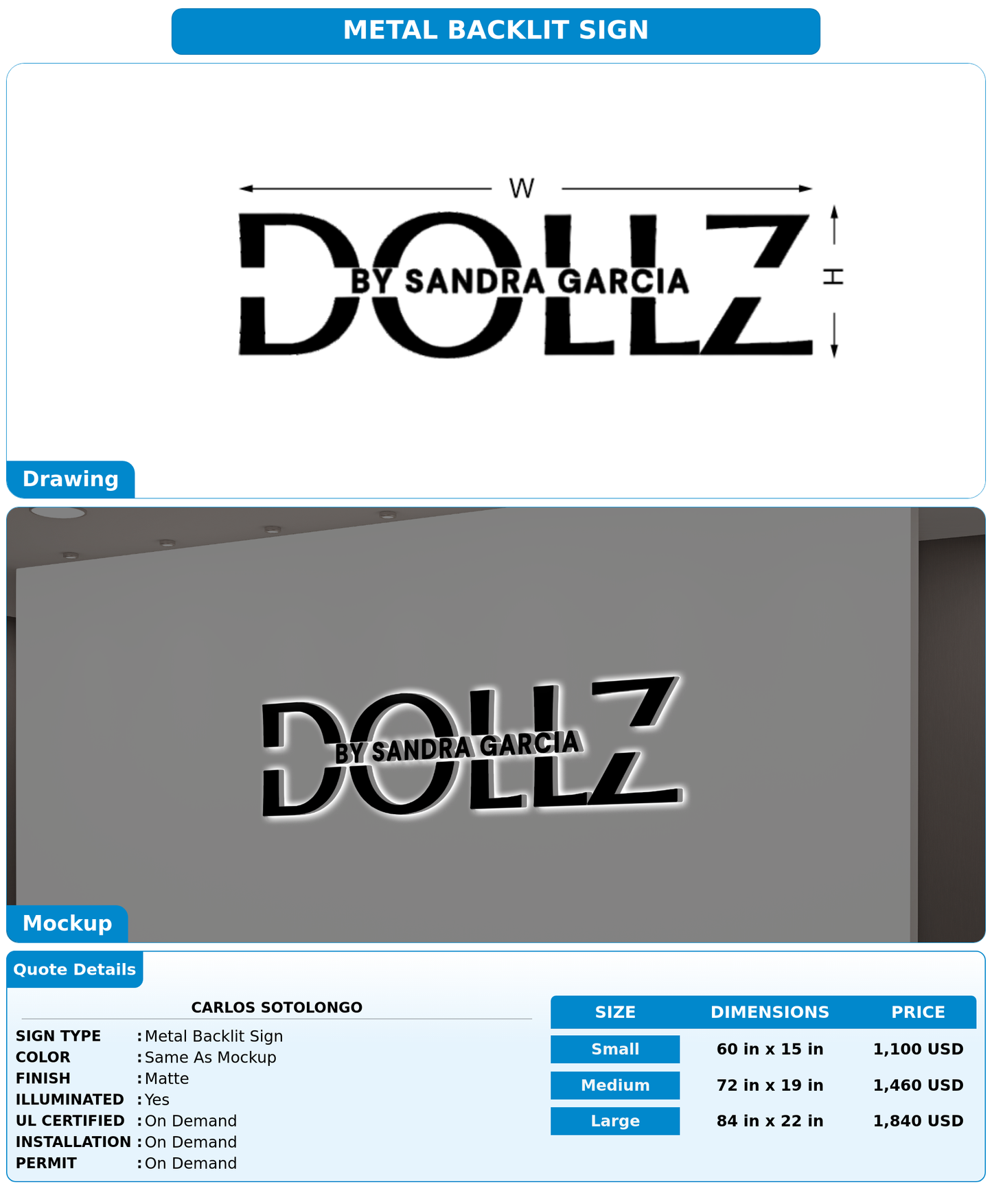 CUSTOM MOCKUP SIGN FOR Carlos Sotolongo