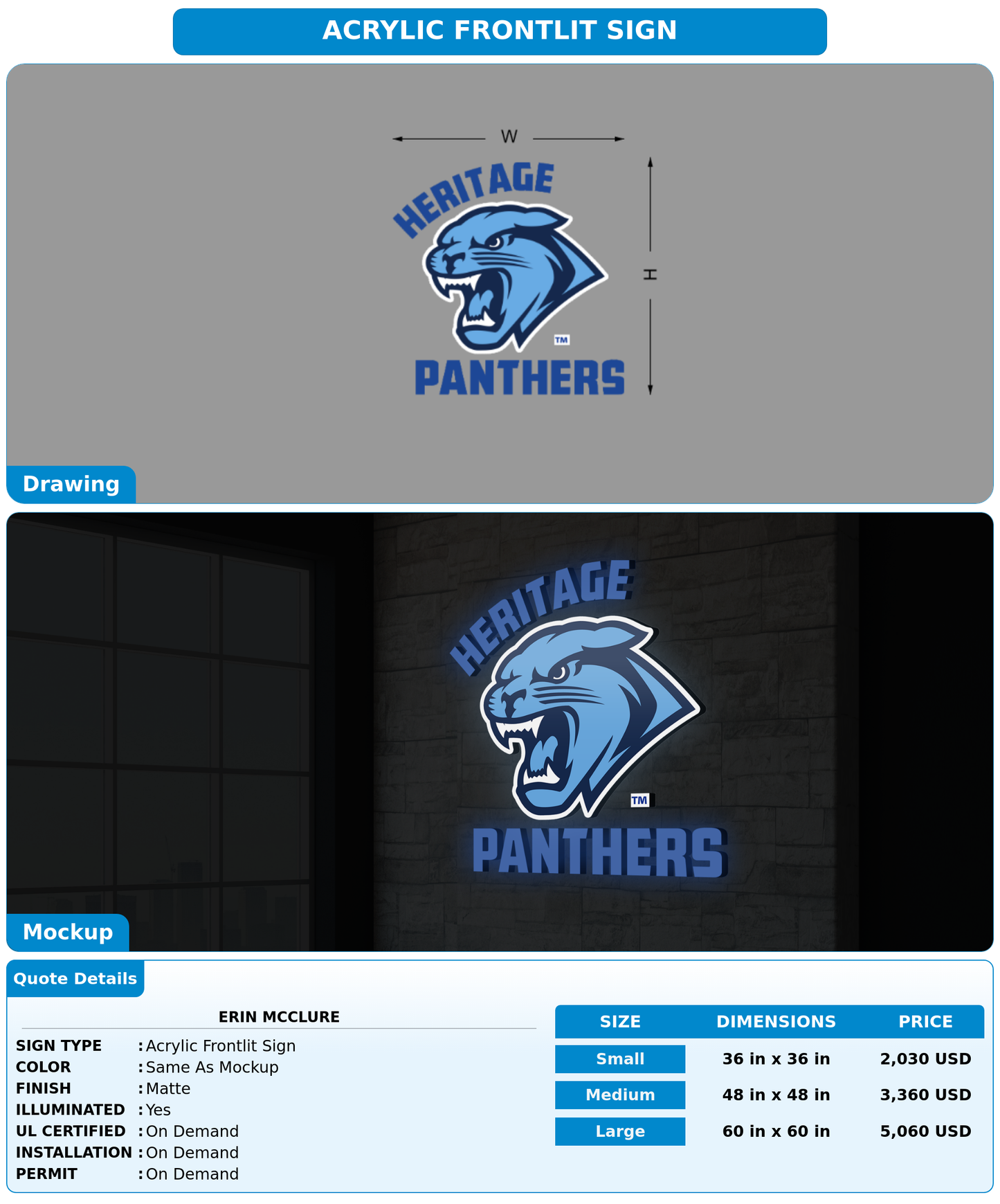 CUSTOM MOCKUP SIGN FOR Erin MCClure