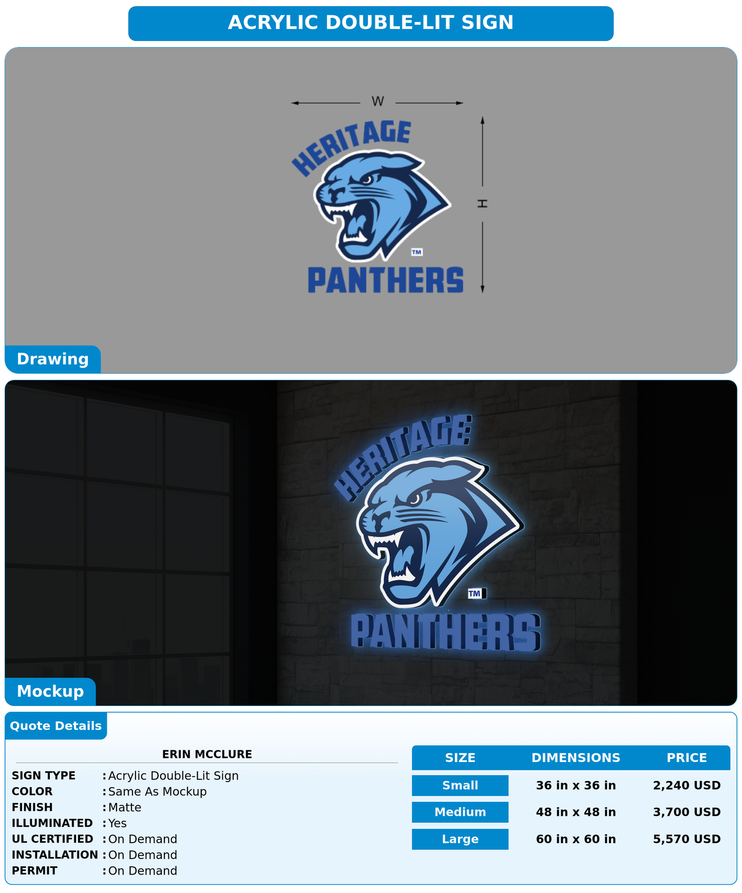 CUSTOM MOCKUP SIGN FOR Erin MCClure