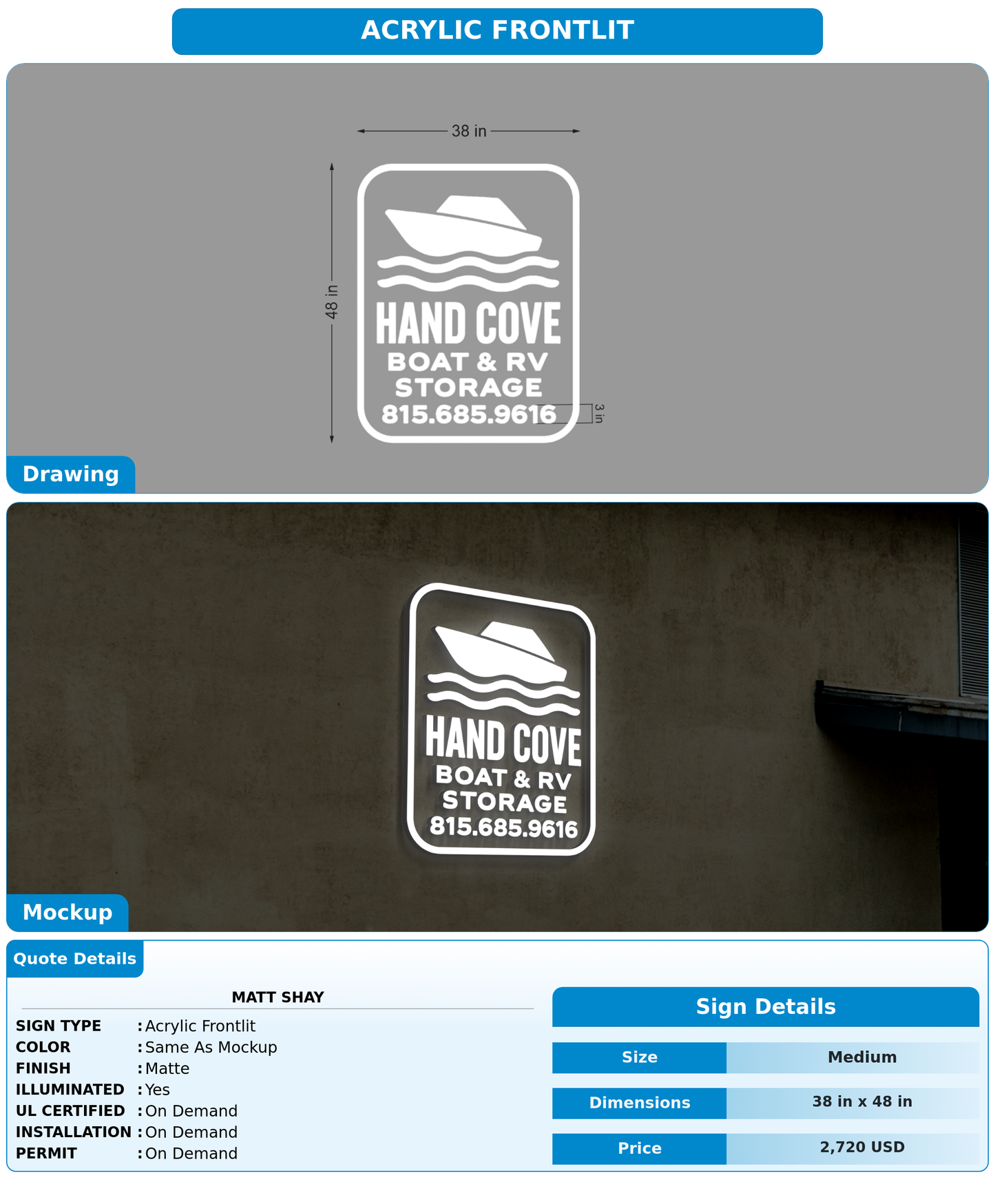 CUSTOM MOCKUP SIGN FOR Matt shay