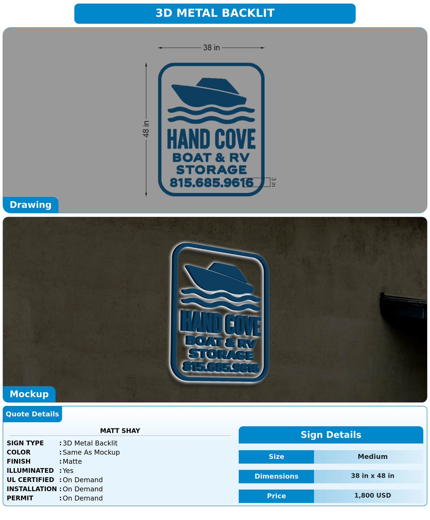 CUSTOM MOCKUP SIGN FOR Matt shay