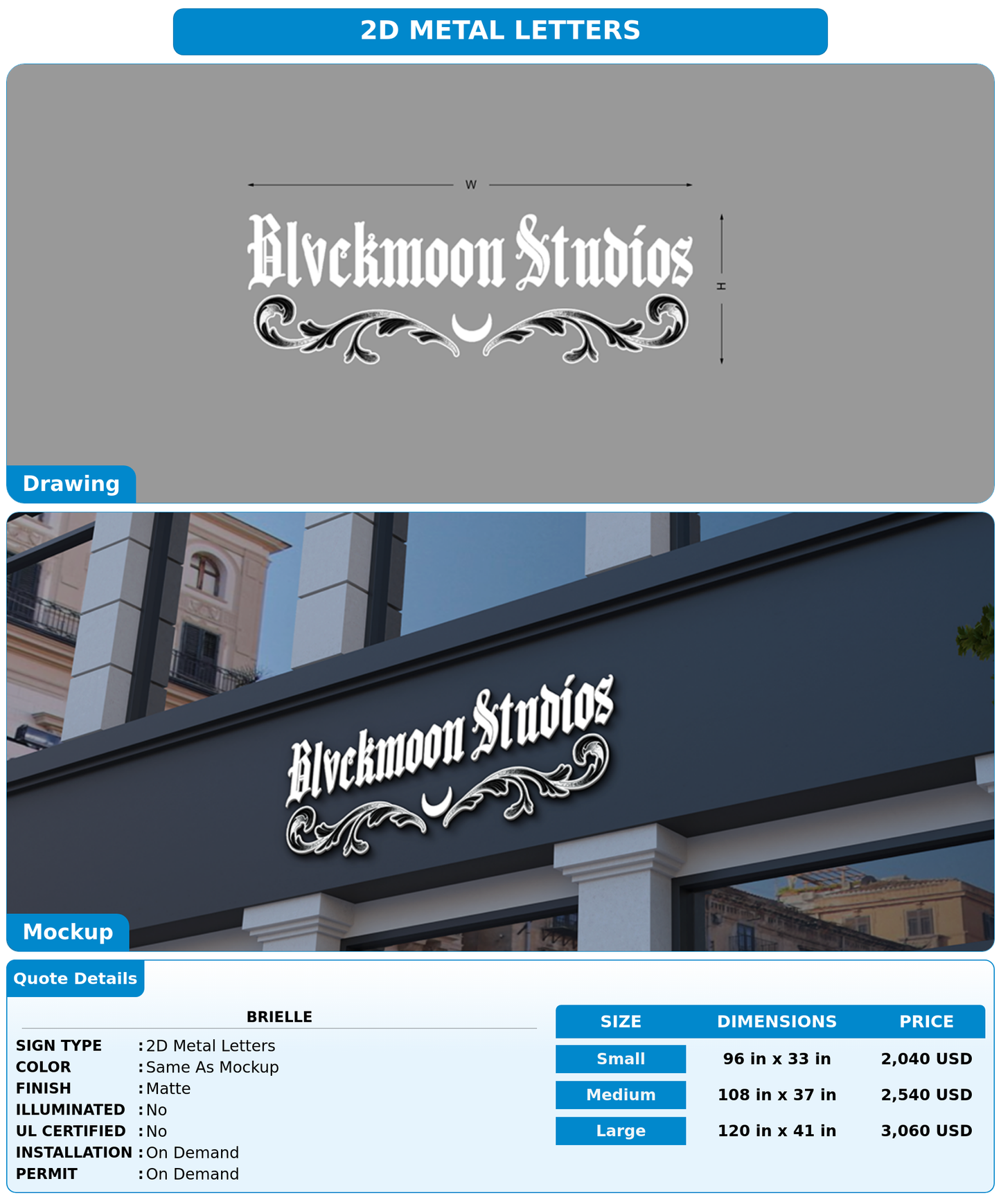 CUSTOM MOCKUP SIGN FOR Brielle