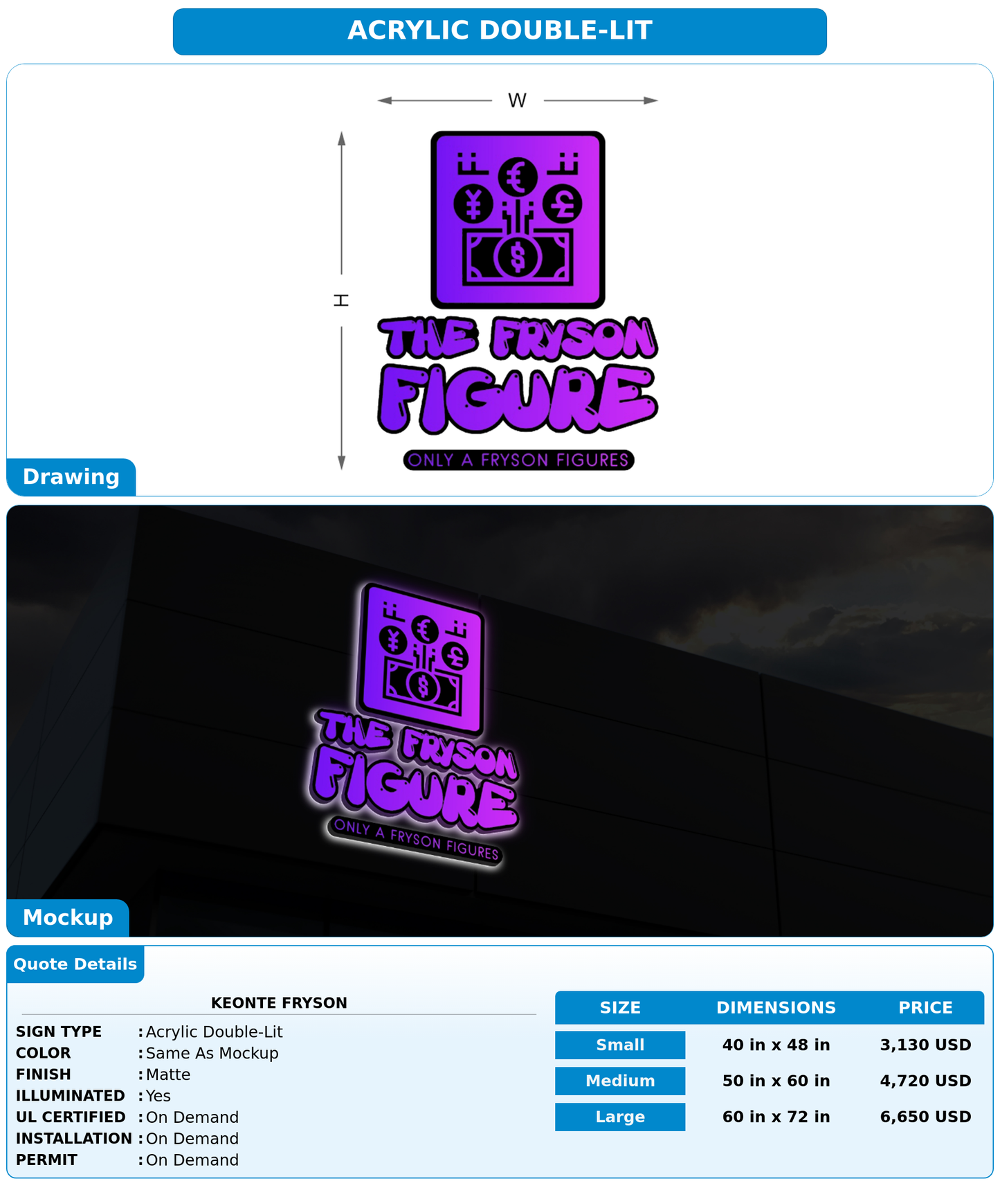 CUSTOM MOCKUP SIGN FOR Keonte Fryson