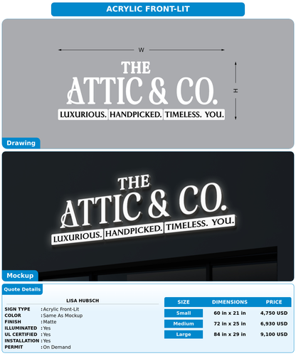CUSTOM MOCKUP SIGN FOR Lisa Hubsch
