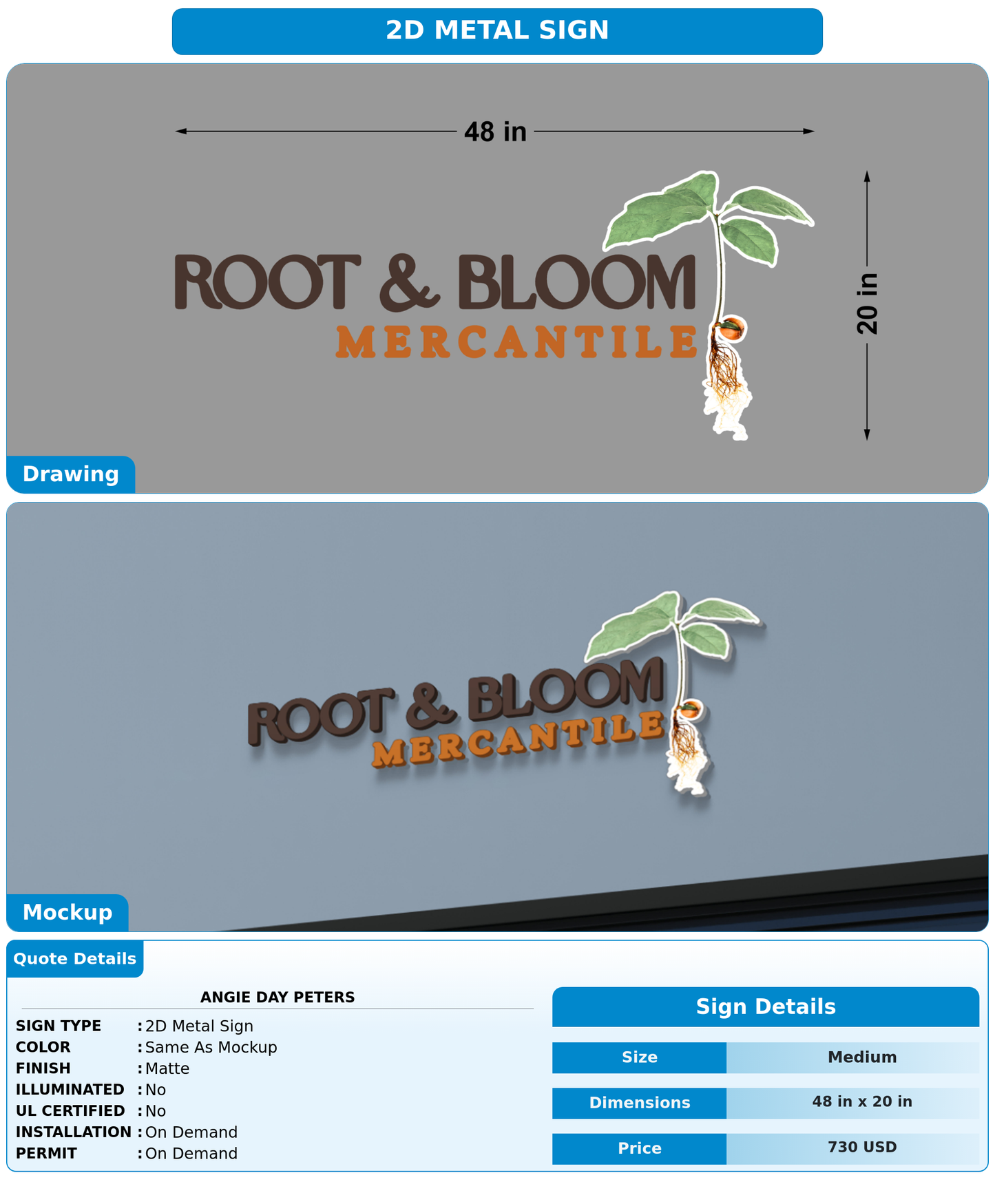 CUSTOM MOCKUP SIGN FOR Angie Day Peters