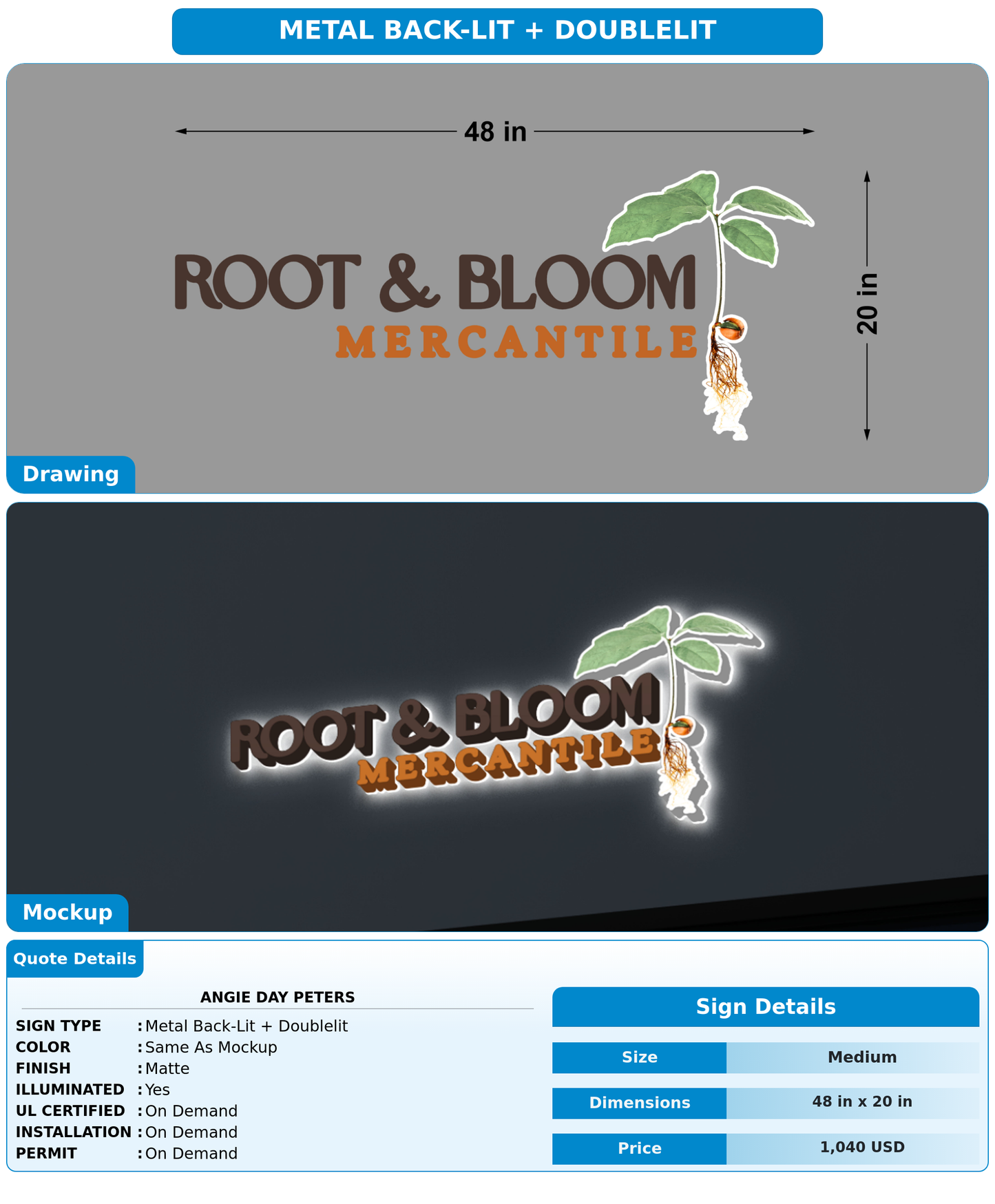 CUSTOM MOCKUP SIGN FOR Angie Day Peters