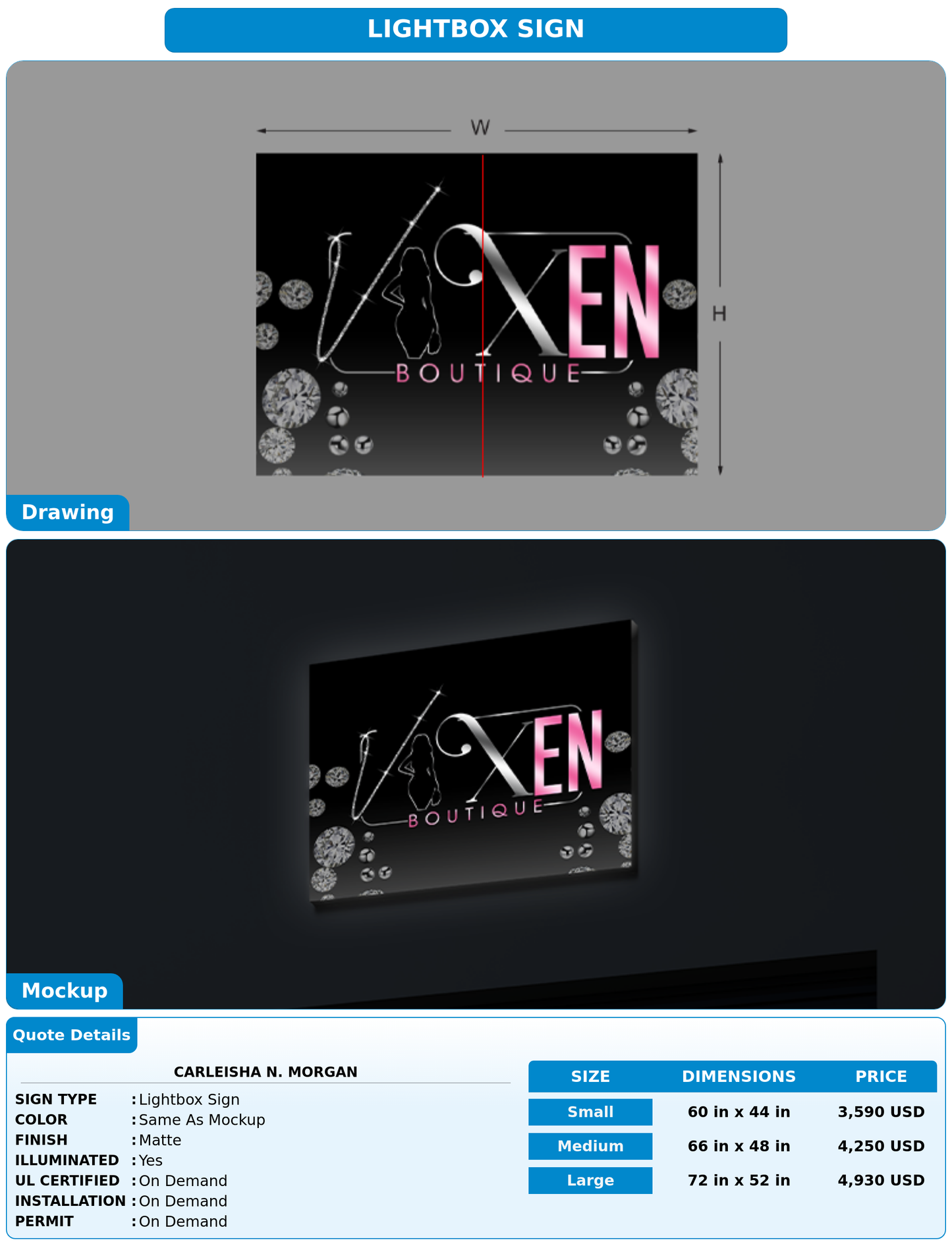 CUSTOM MOCKUP SIGN FOR Carleisha N. Morgan