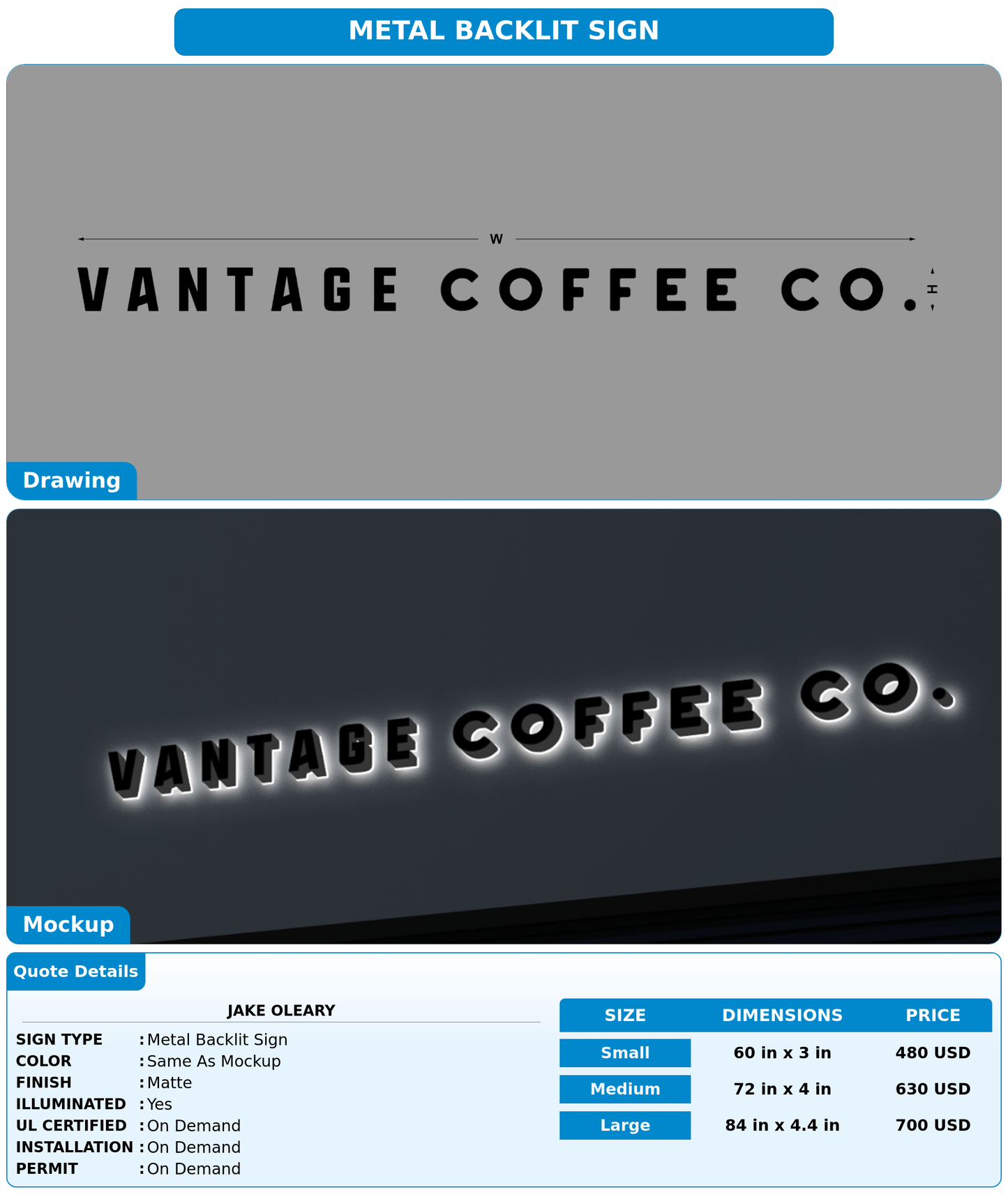 CUSTOM MOCKUP SIGN FOR Jake OLeary