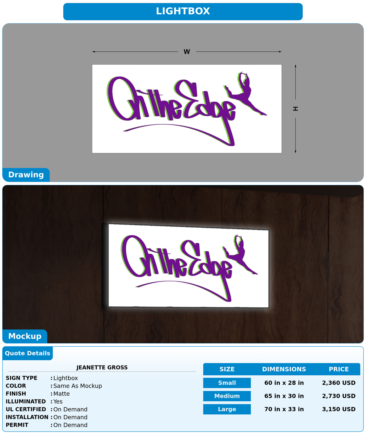 CUSTOM MOCKUP SIGN FOR jeanette gross
