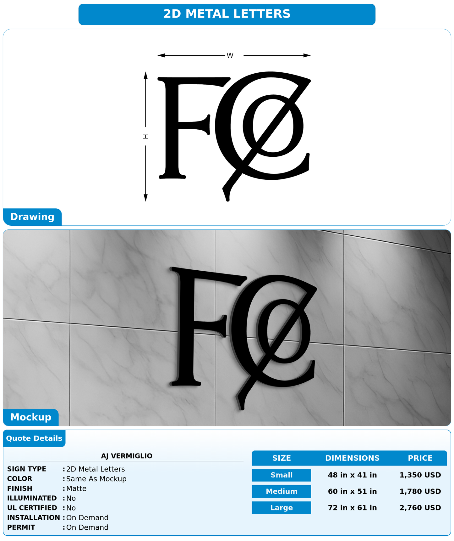 CUSTOM MOCKUP SIGN FOR AJ Vermiglio
