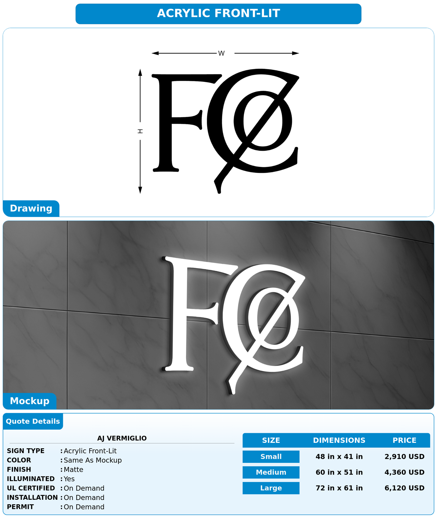CUSTOM MOCKUP SIGN FOR AJ Vermiglio
