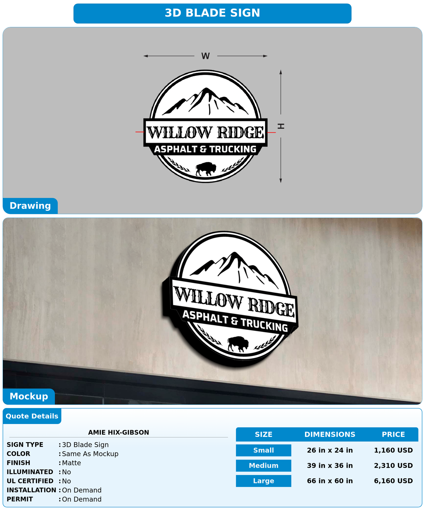 CUSTOM MOCKUP SIGN FOR Amie Hix-Gibson