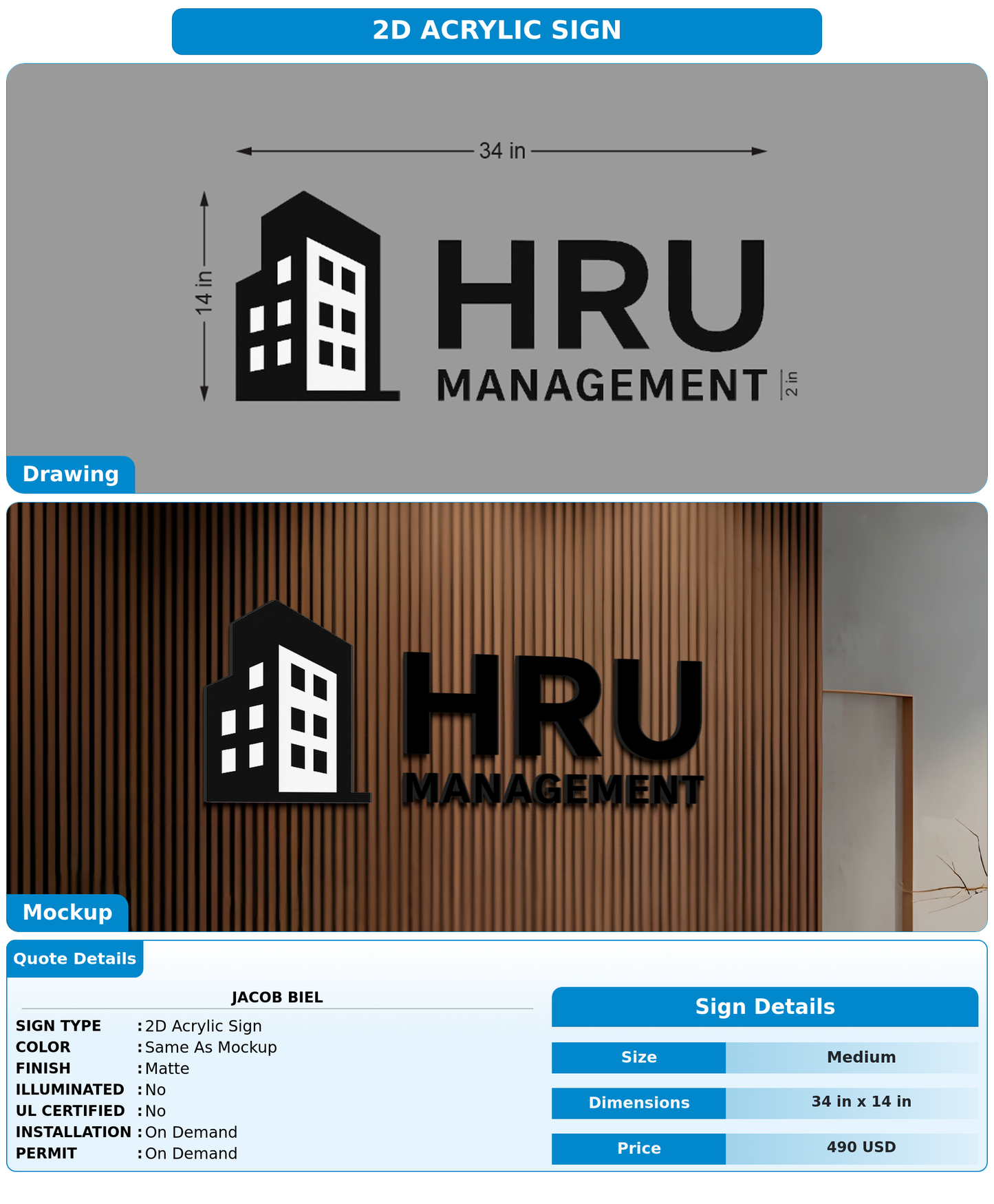 CUSTOM MOCKUP SIGN FOR Jacob Biel