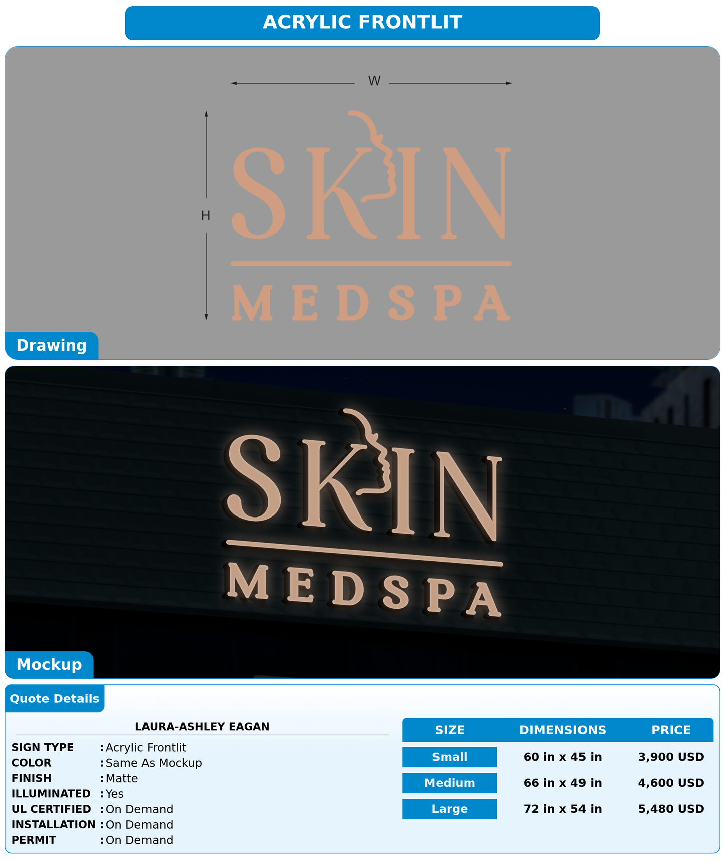 CUSTOM MOCKUP SIGN FOR Laura-Ashley Eagan