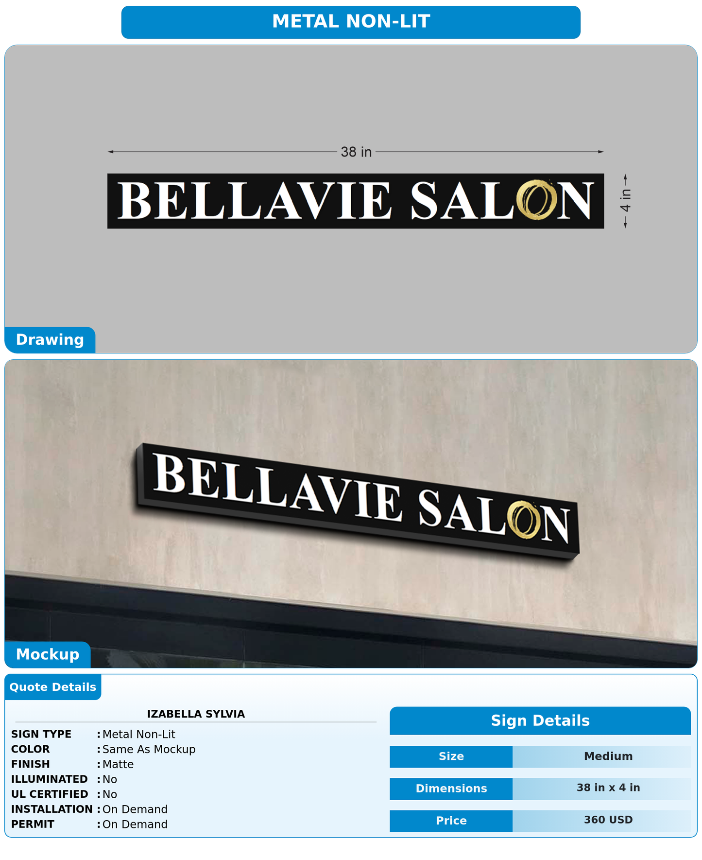 CUSTOM MOCKUP SIGN FOR Izabella Sylvia