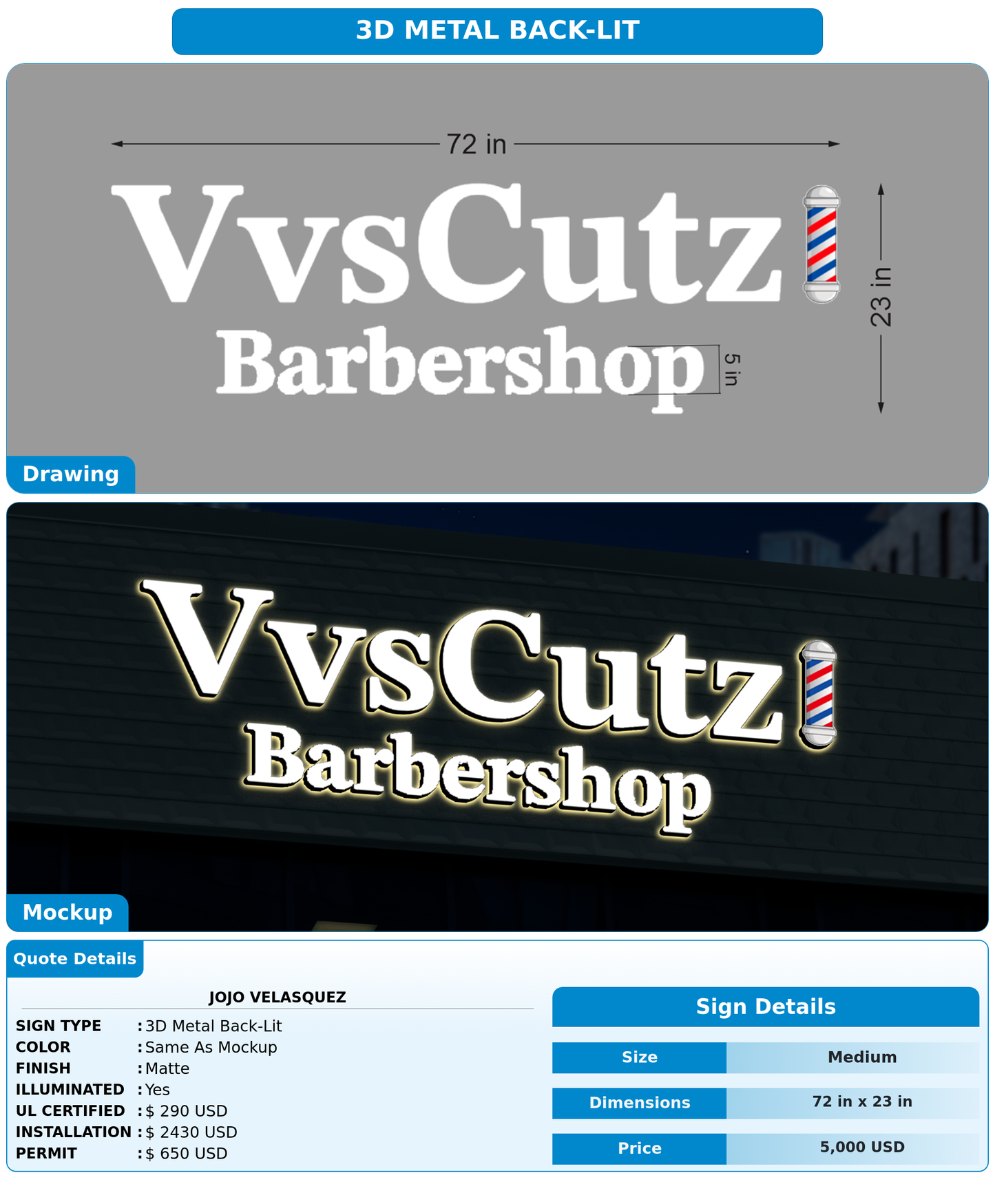 CUSTOM MOCKUP SIGN FOR Jojo Velasquez