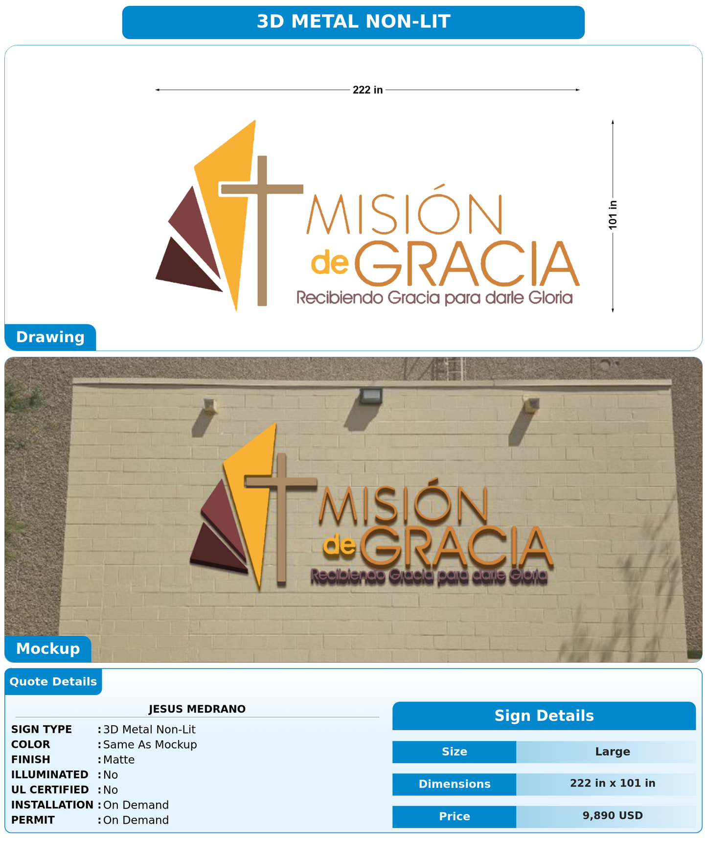 CUSTOM MOCKUP SIGN FOR Jesus Medrano