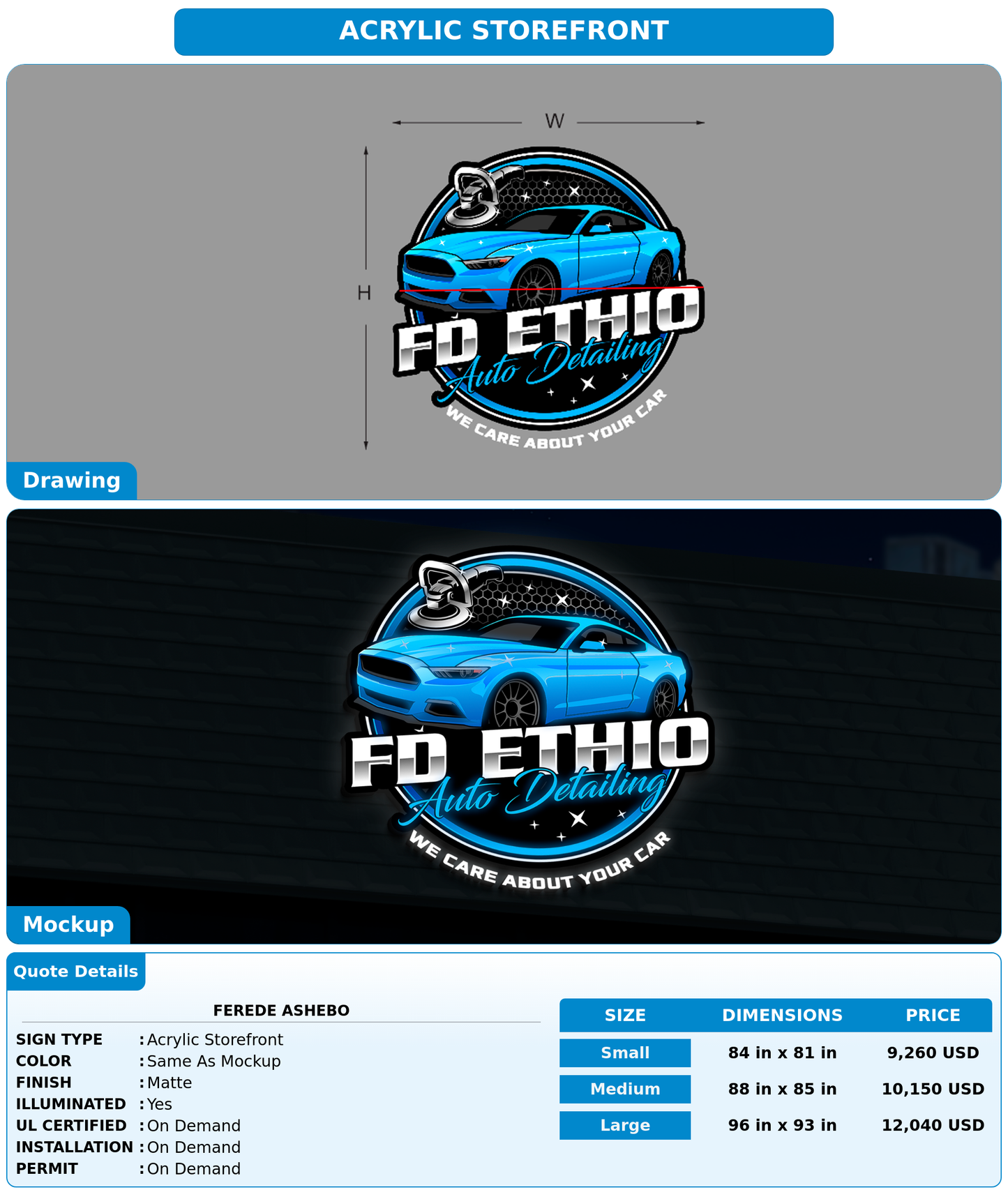 CUSTOM MOCKUP SIGN FOR Ferede Ashebo