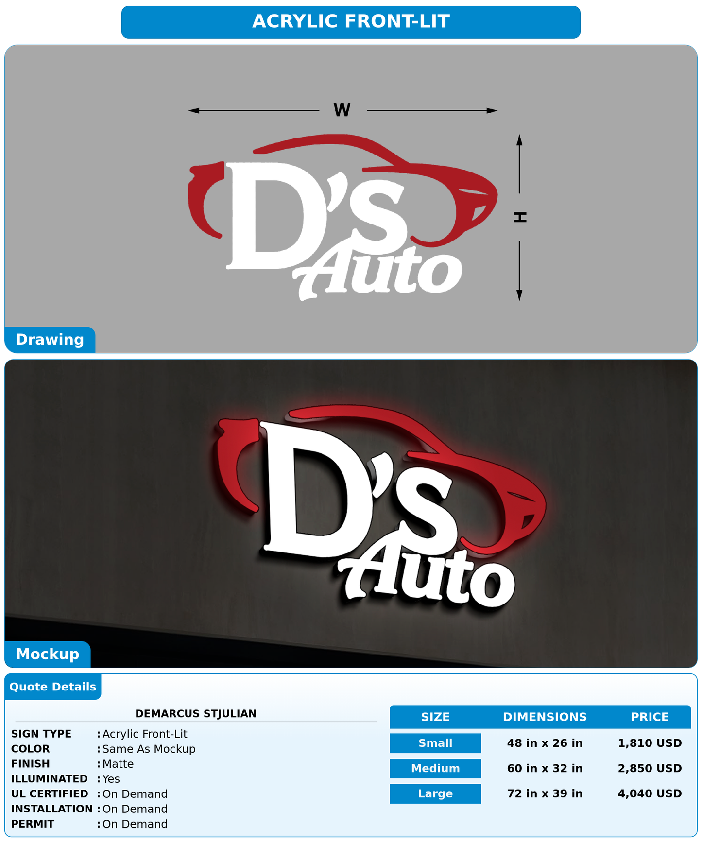 CUSTOM MOCKUP SIGN FOR Demarcus Stjulian