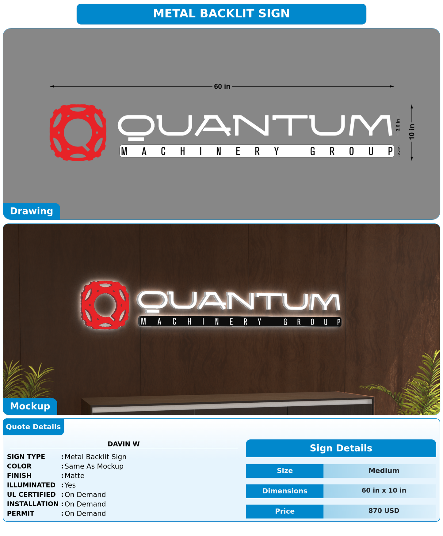 CUSTOM MOCKUP SIGN FOR davin w