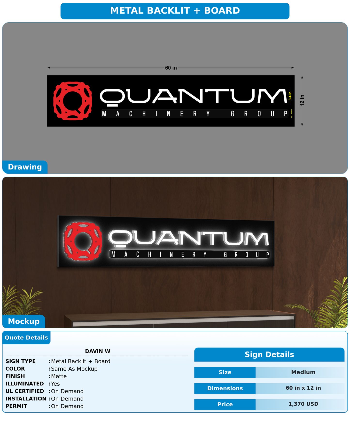 CUSTOM MOCKUP SIGN FOR davin w