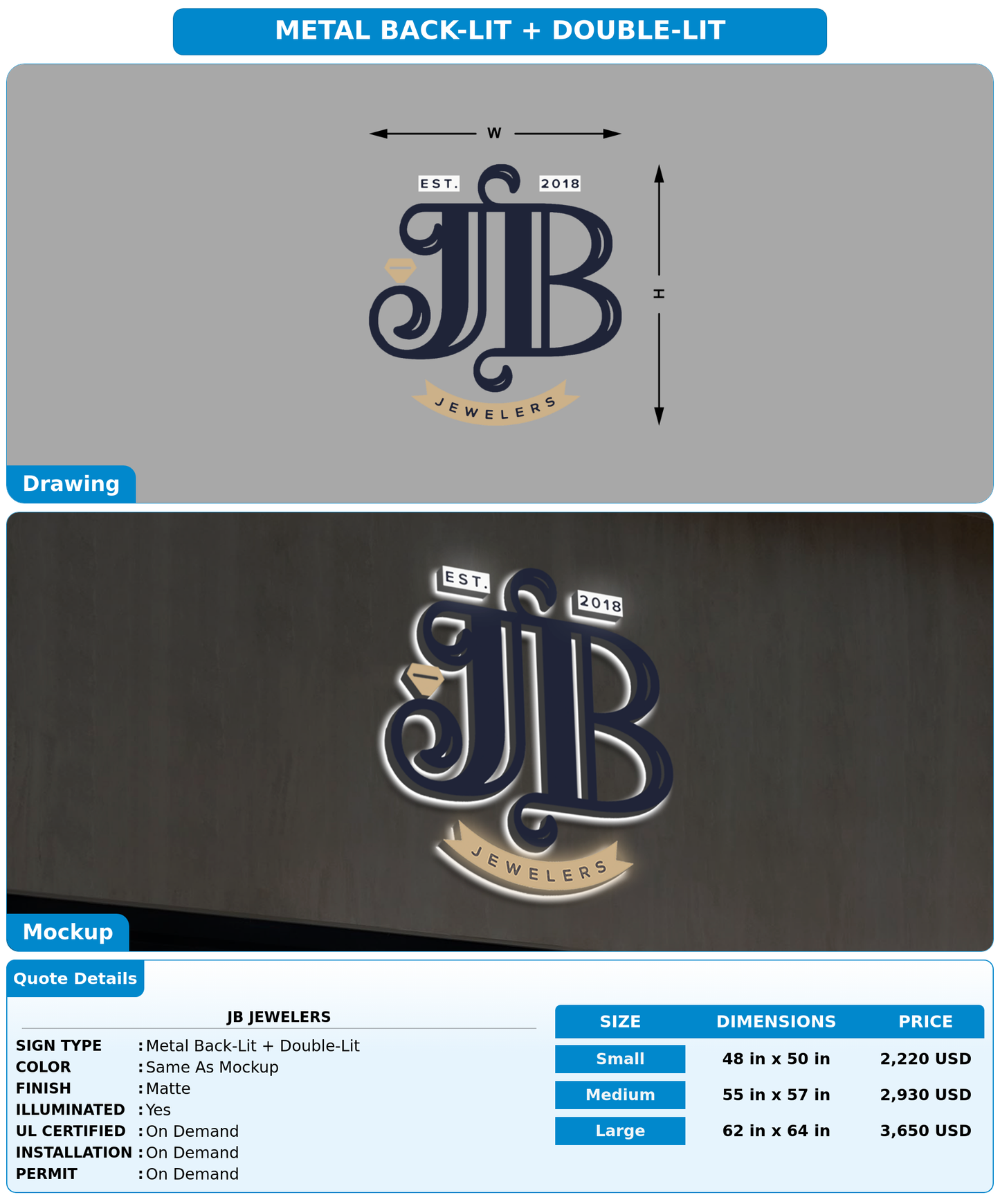 CUSTOM MOCKUP SIGN FOR JB Jewelers
