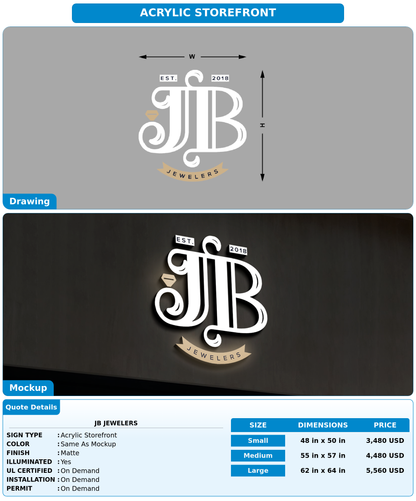 CUSTOM MOCKUP SIGN FOR JB Jewelers