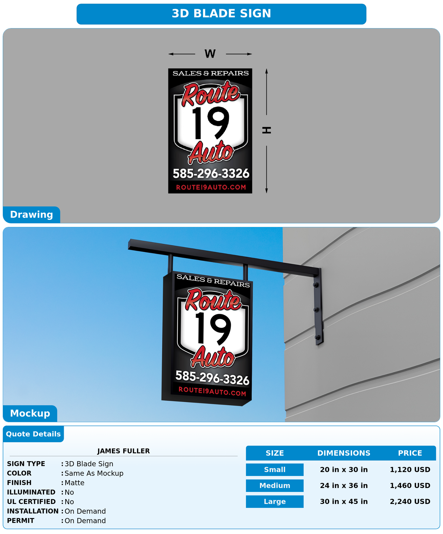 CUSTOM MOCKUP SIGN FOR James Fuller