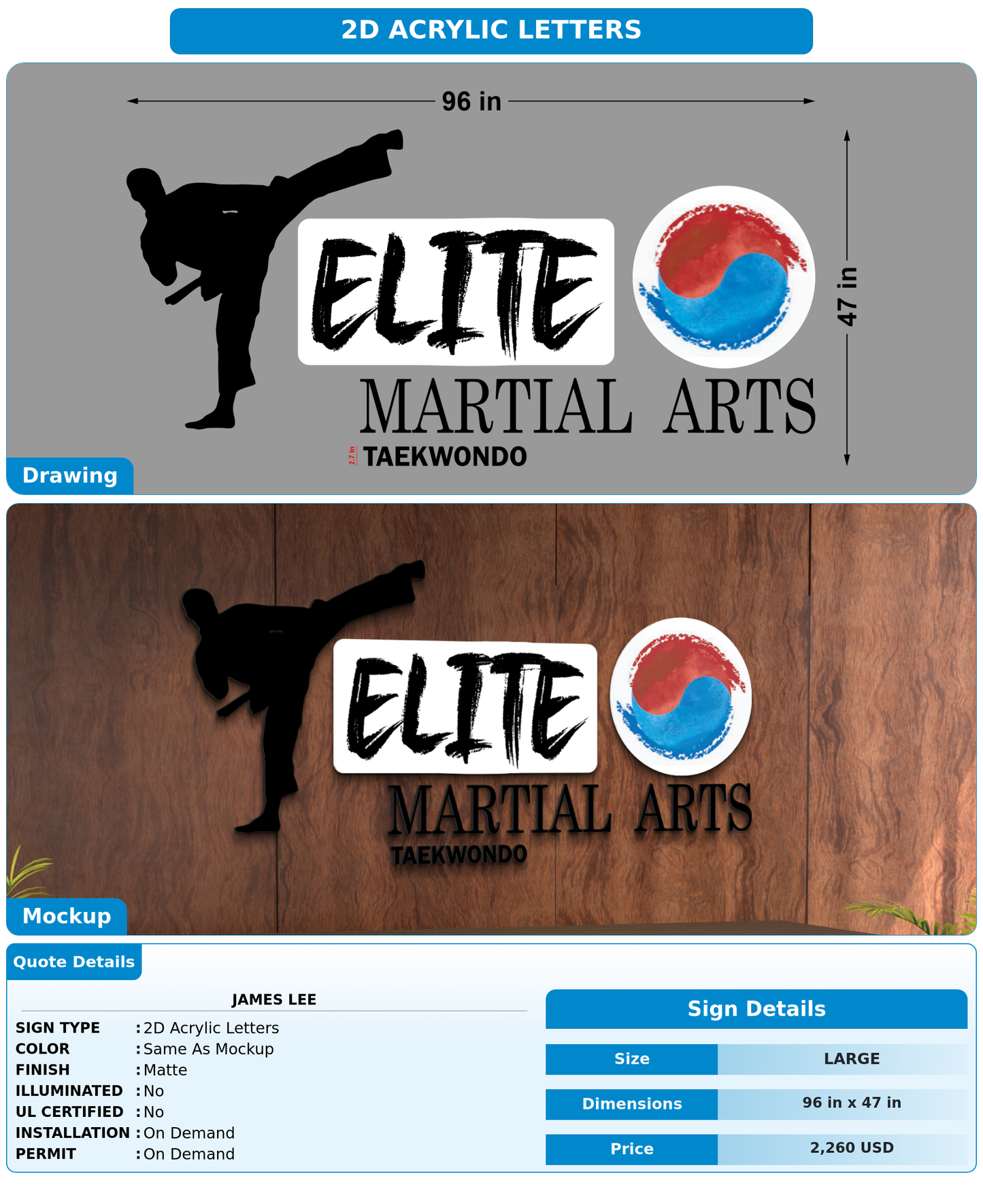 CUSTOM MOCKUP SIGN FOR james lee