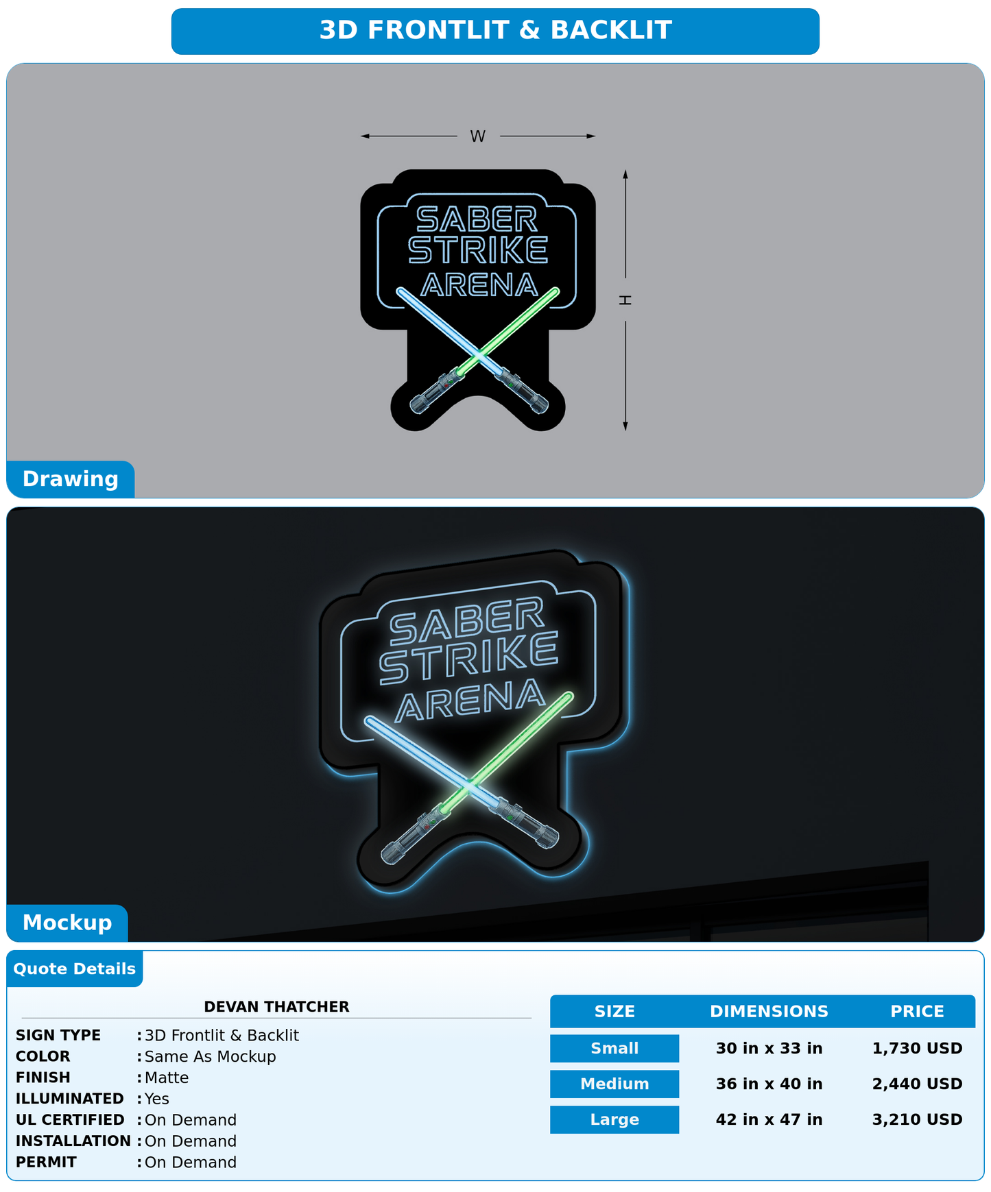 CUSTOM MOCKUP SIGN FOR Devan Thatcher