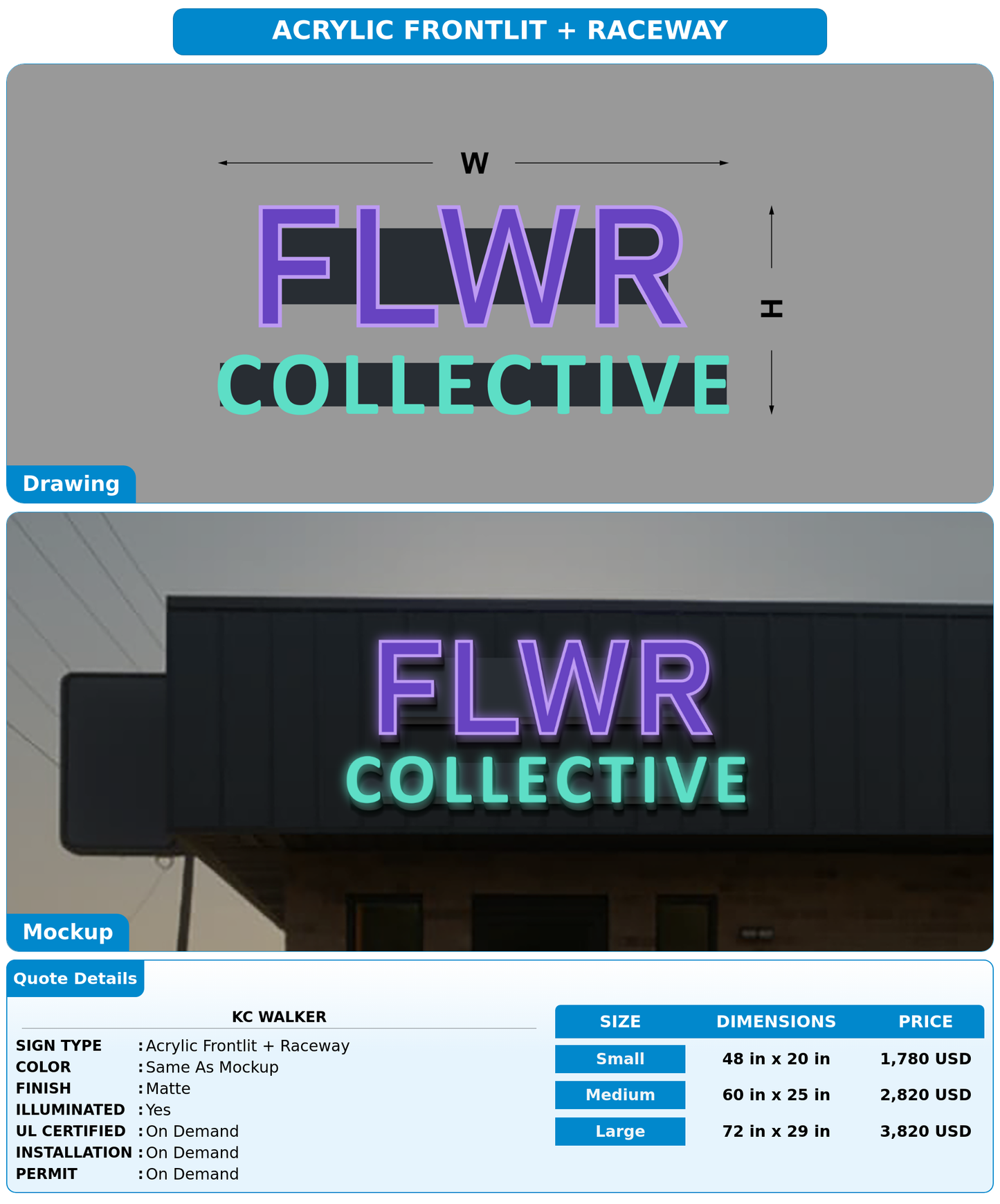 CUSTOM MOCKUP SIGN FOR KC Walker
