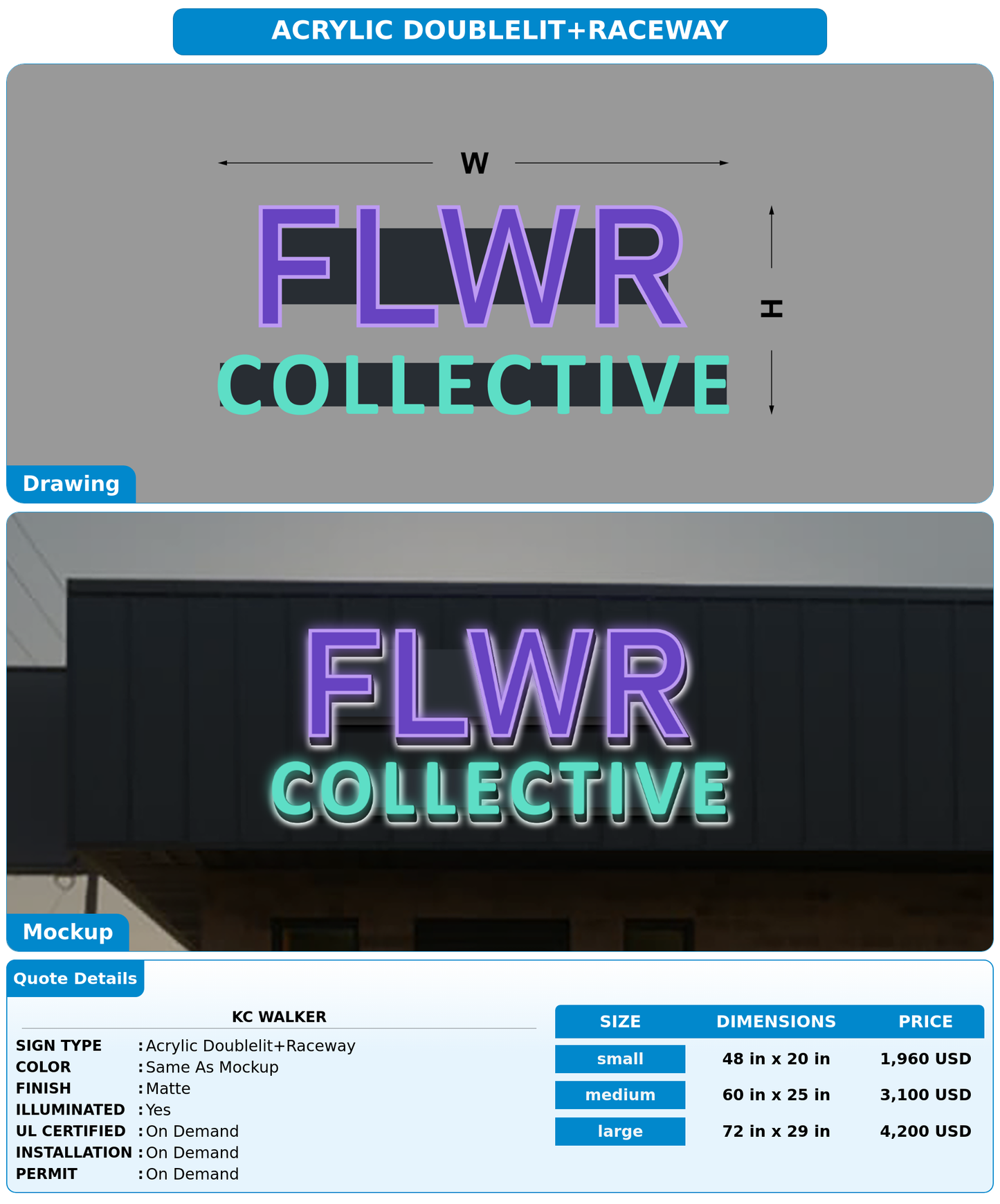 CUSTOM MOCKUP SIGN FOR KC Walker