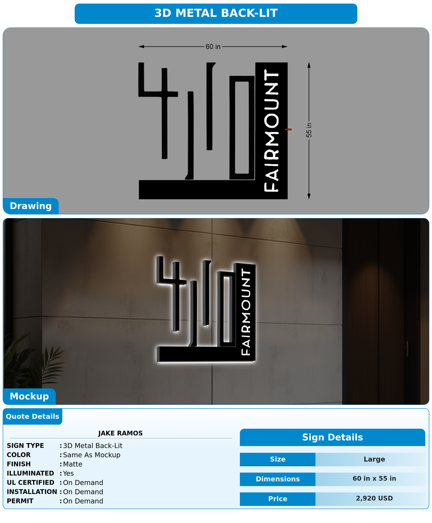 CUSTOM MOCKUP SIGN FOR Jake Ramos